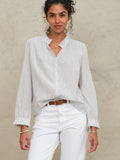 M.A.B.E Chrissie Long Sleeve Top - White Stripe