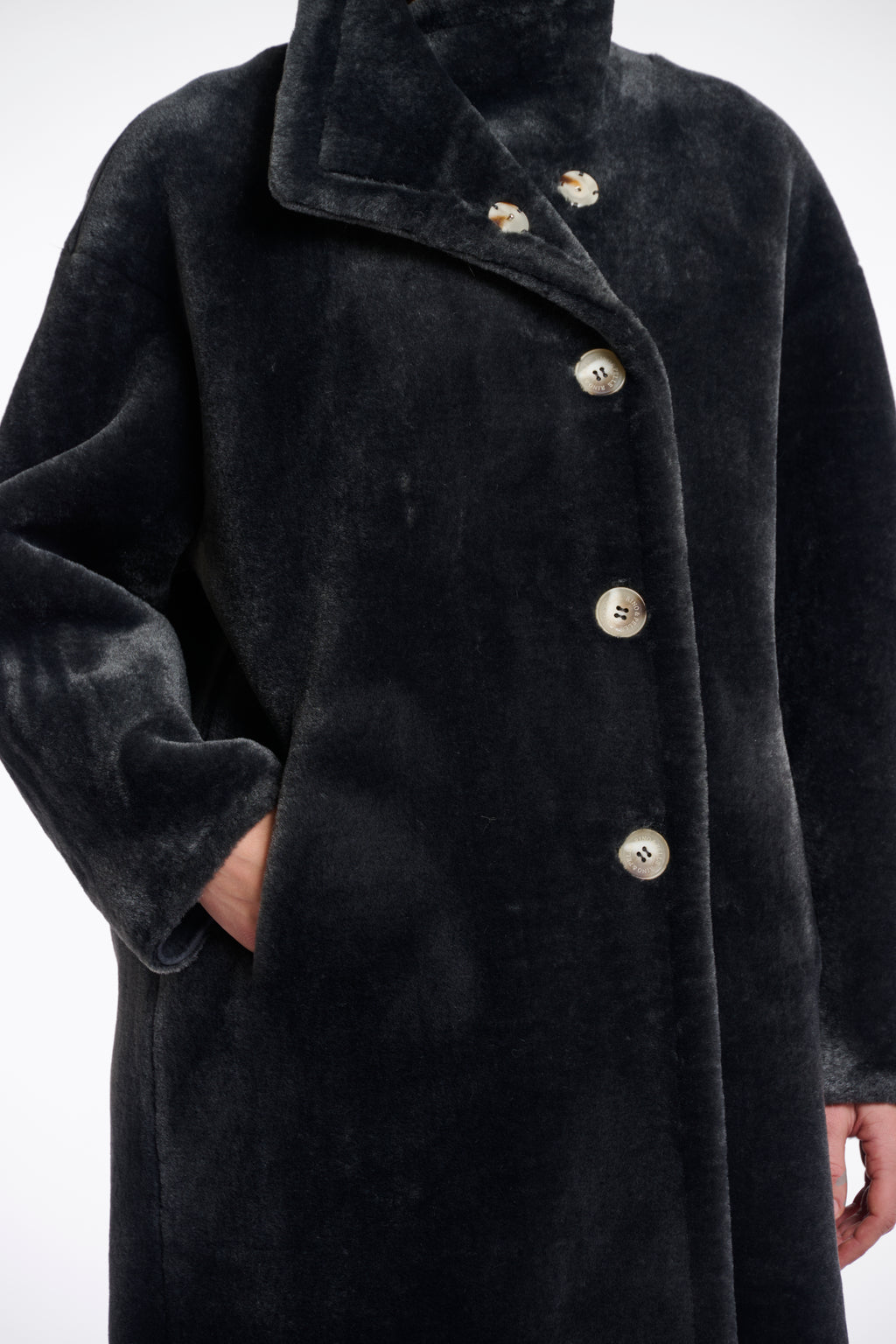 Rino & Pelle Cilou Faux Fur Coat - Deep Iron