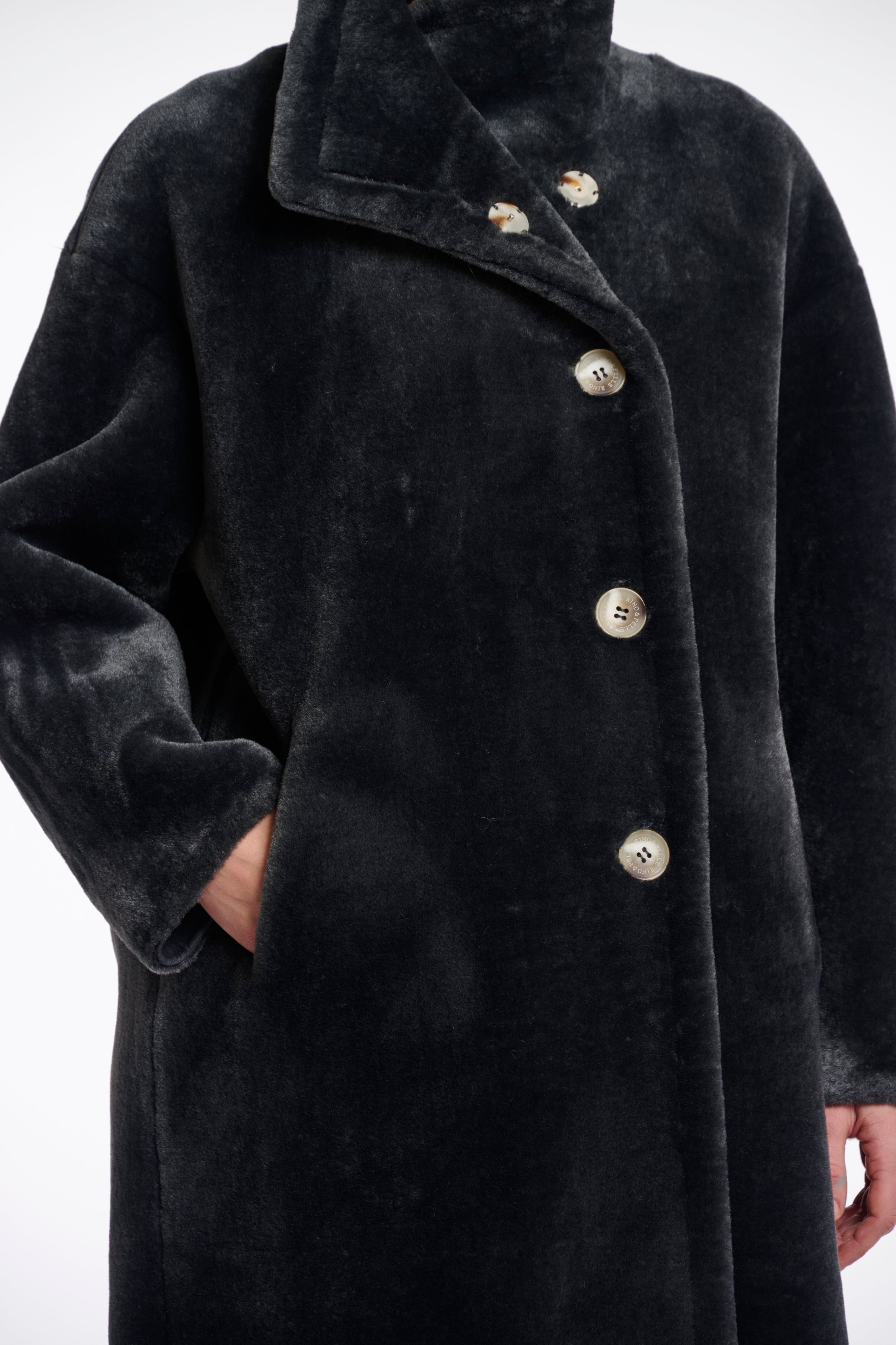 Rino & Pelle Cilou Faux Fur Coat - Deep Iron