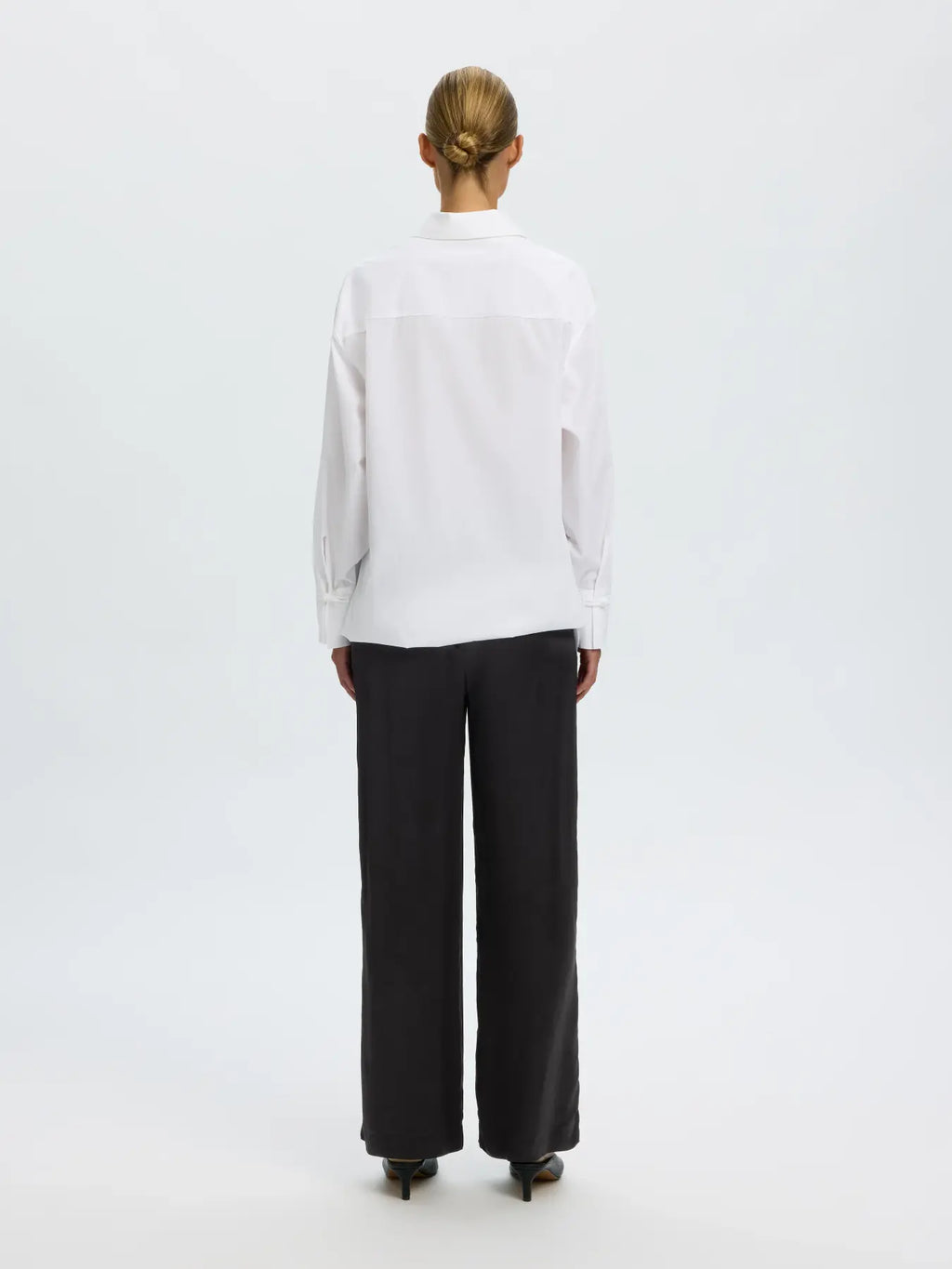 Selected Vida Satin Wide Pant - Black