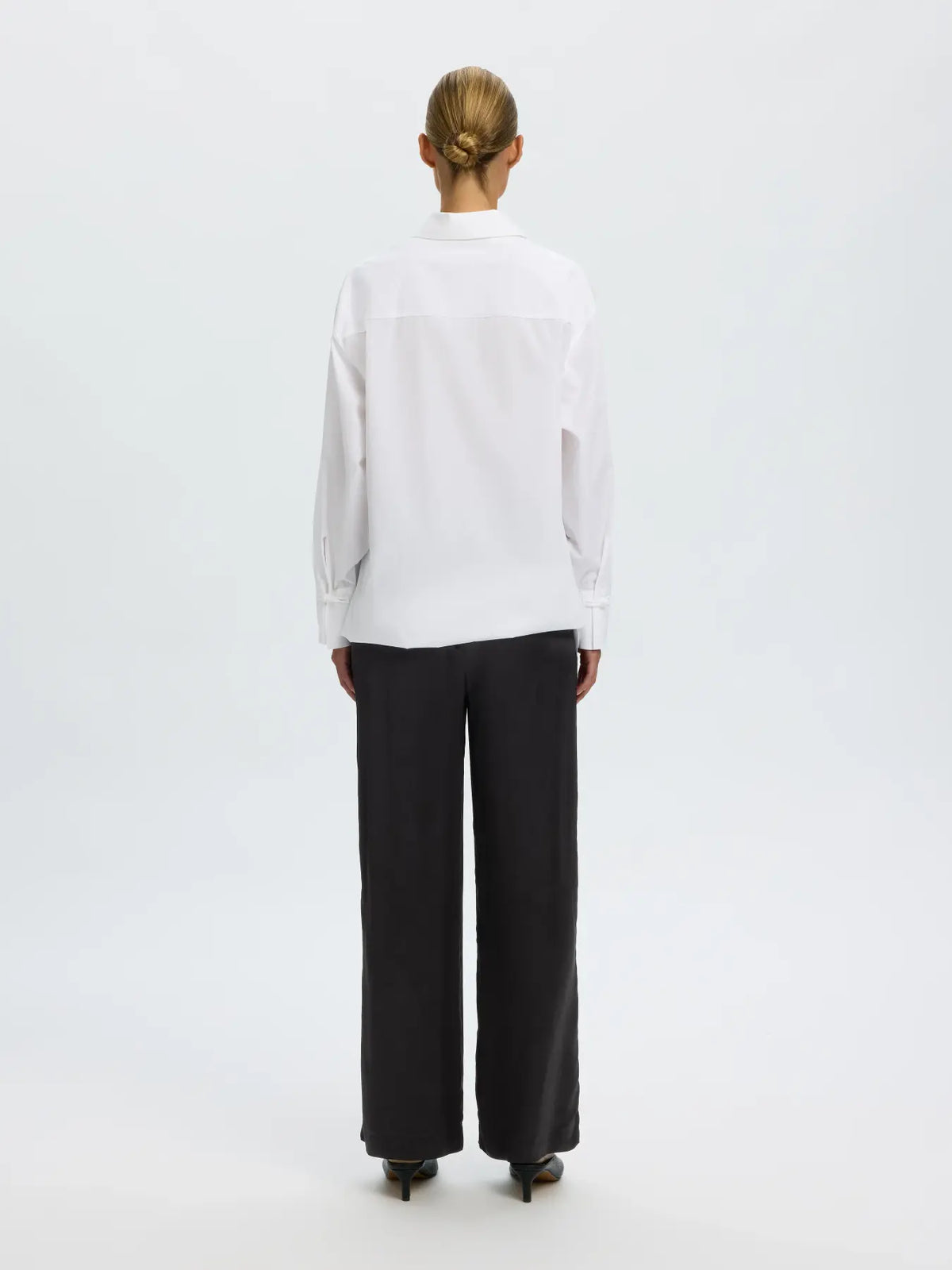 Selected Vida Satin Wide Pant - Black
