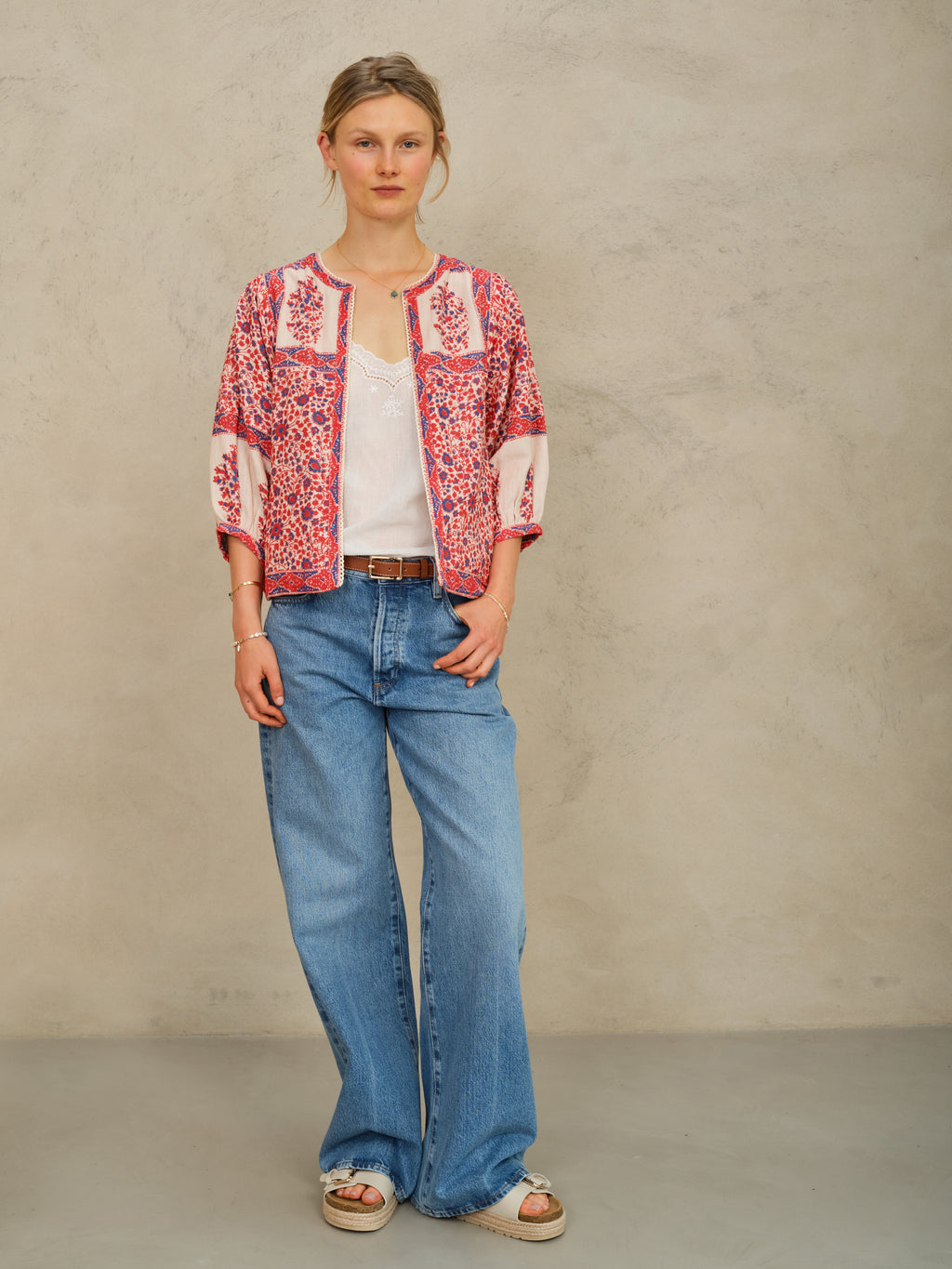 M.A.B.E Della Print Jacket - Red