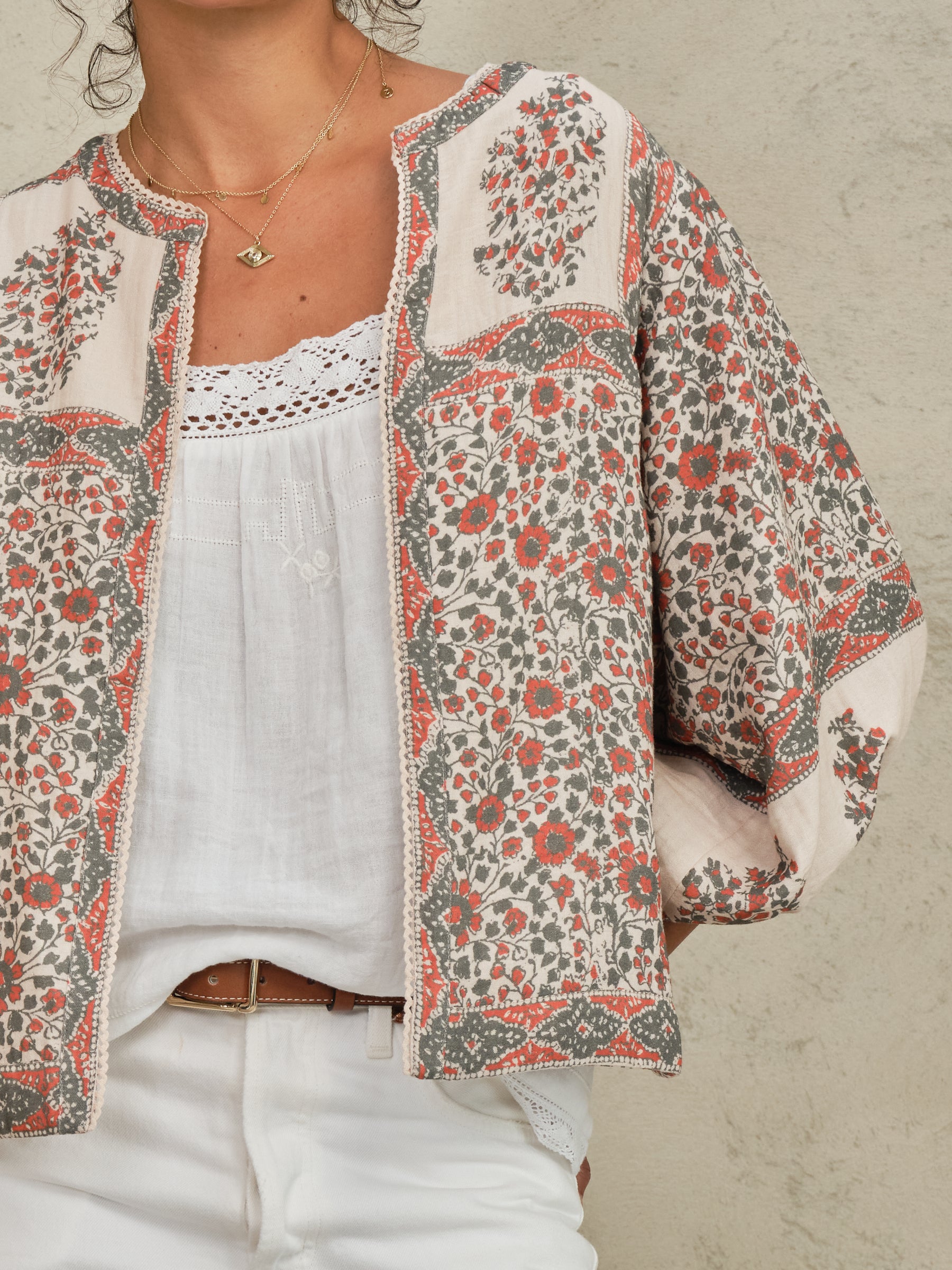 M.A.B.E Della Print Jacket - Rust