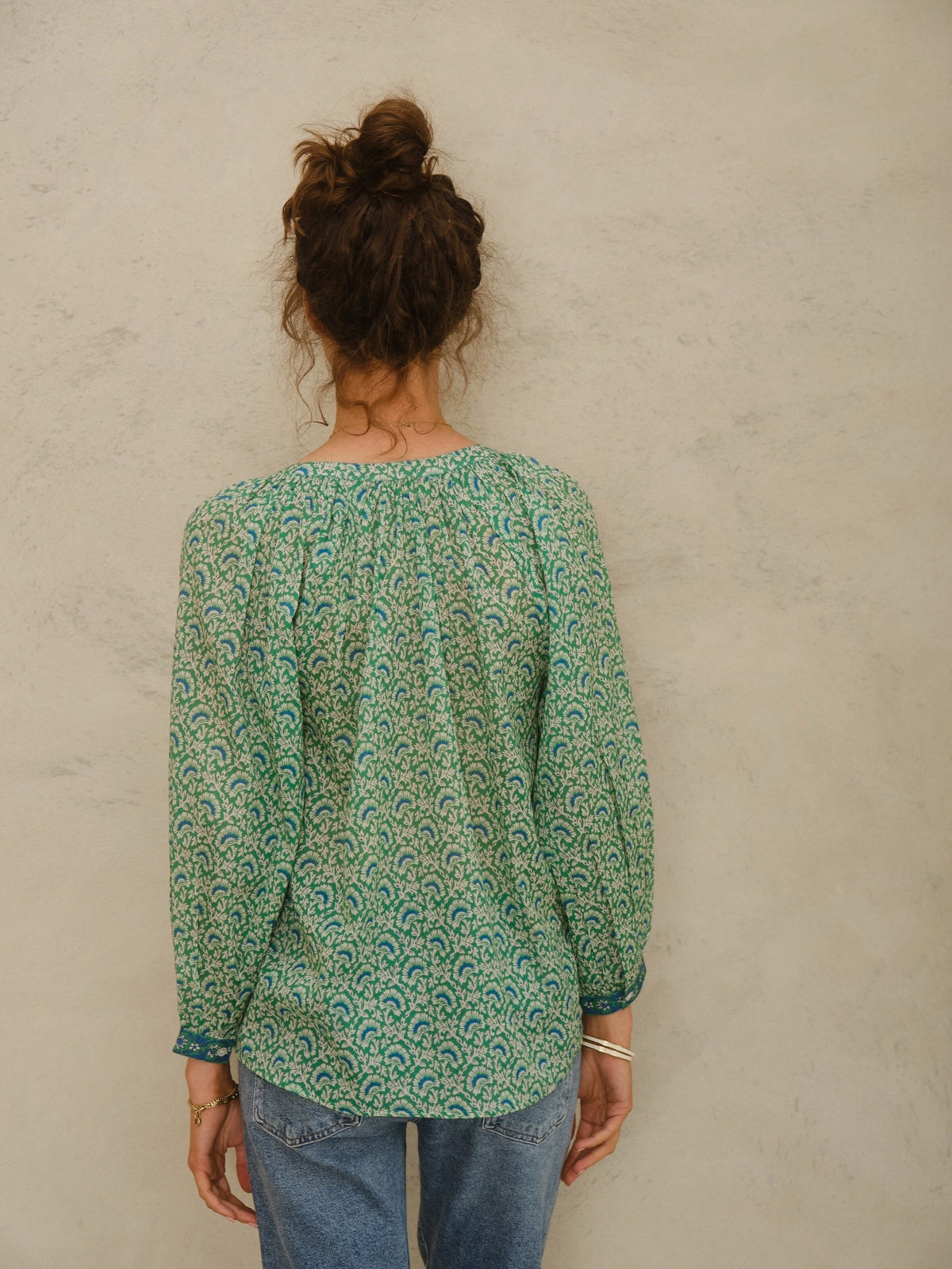 M.A.B.E Dana Print Blouse - Green