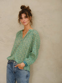 M.A.B.E Dana Print Blouse - Green