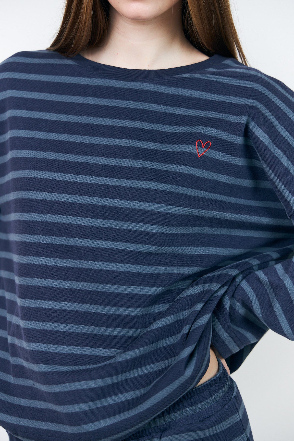 Lollys Laundry Demi Stripe Sweatshirt - Blue