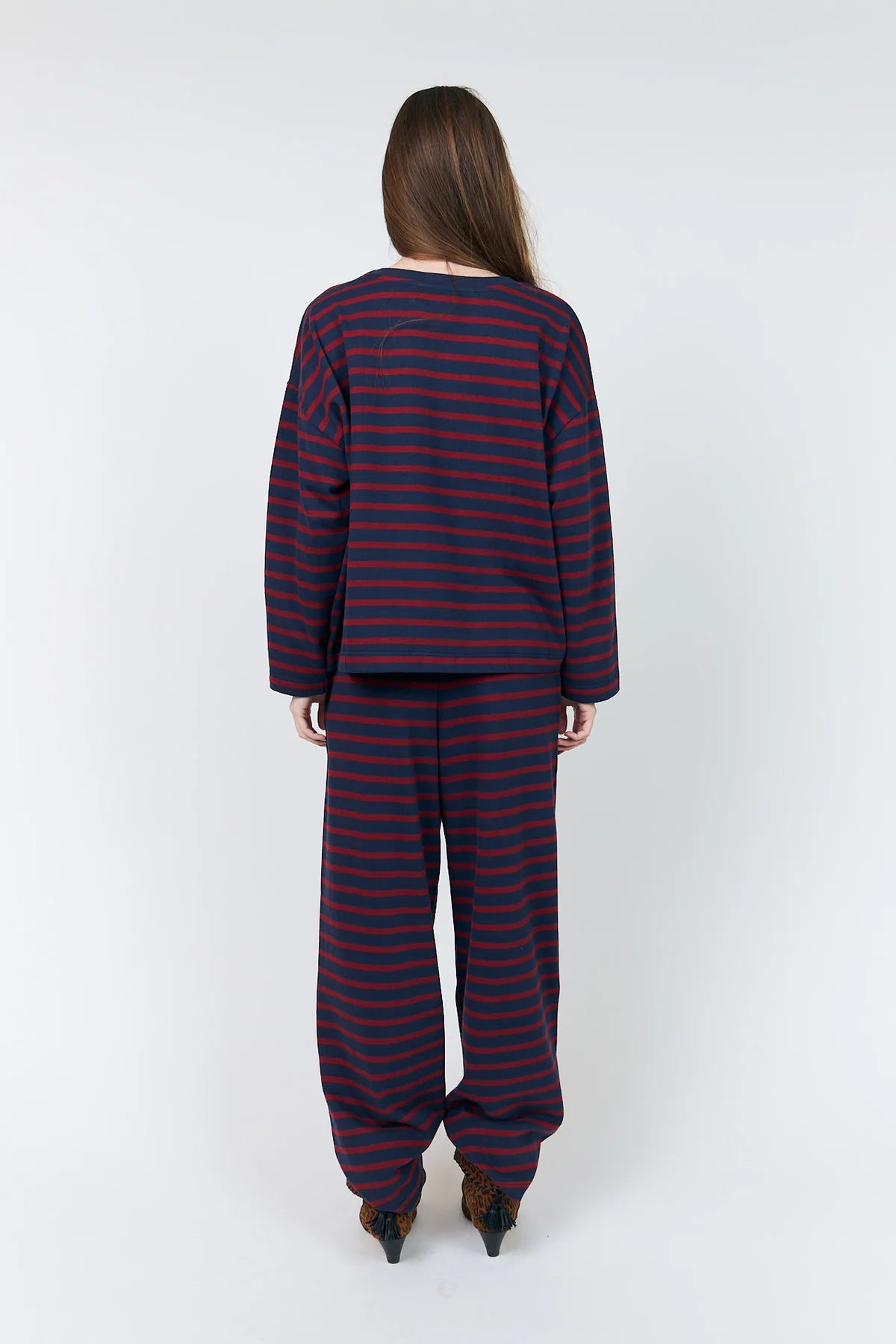 Lollys Laundry Demi Stripe Sweatshirt - Red