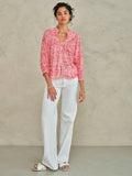 M.A.B.E Esti Print Long Sleeve Top - Pink