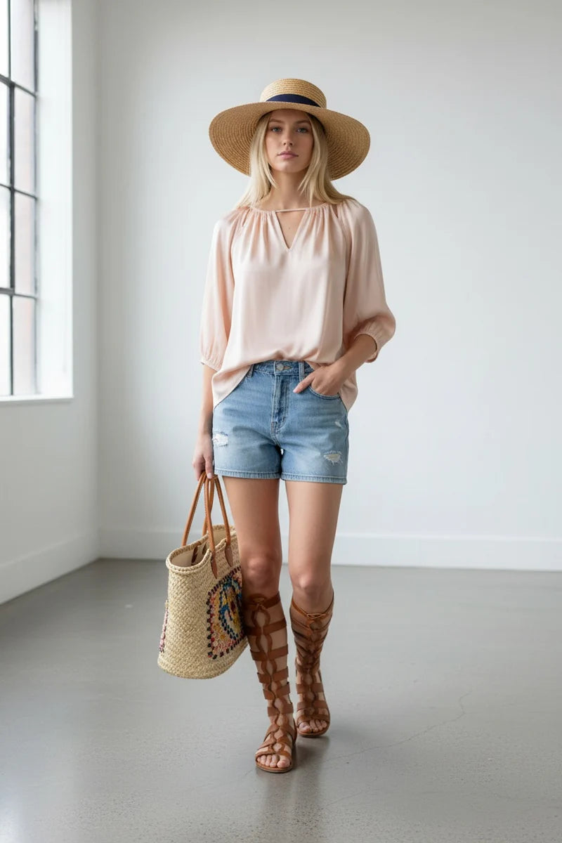 BRDR Evelyn Peach Blouse