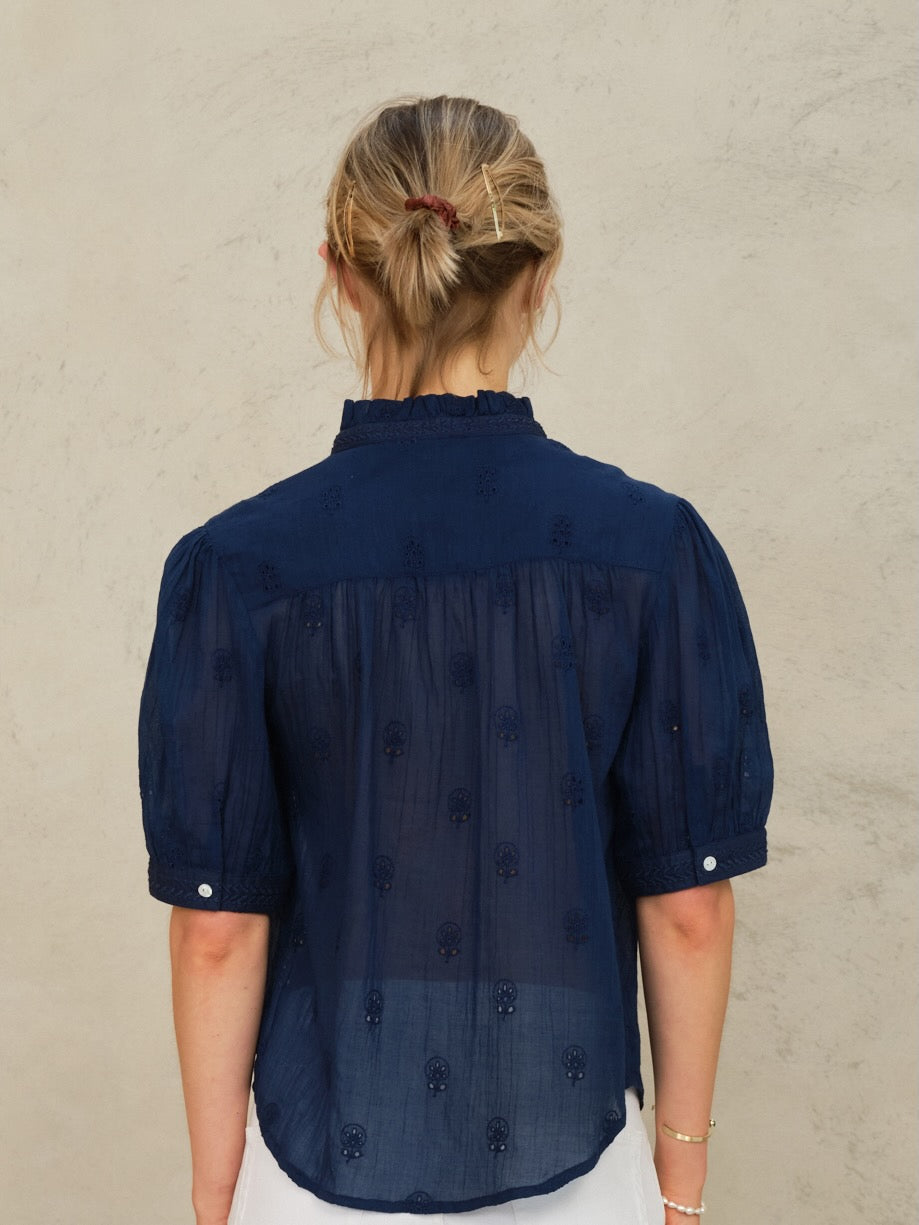 M.A.B.E Frani Emb Top - Indigo