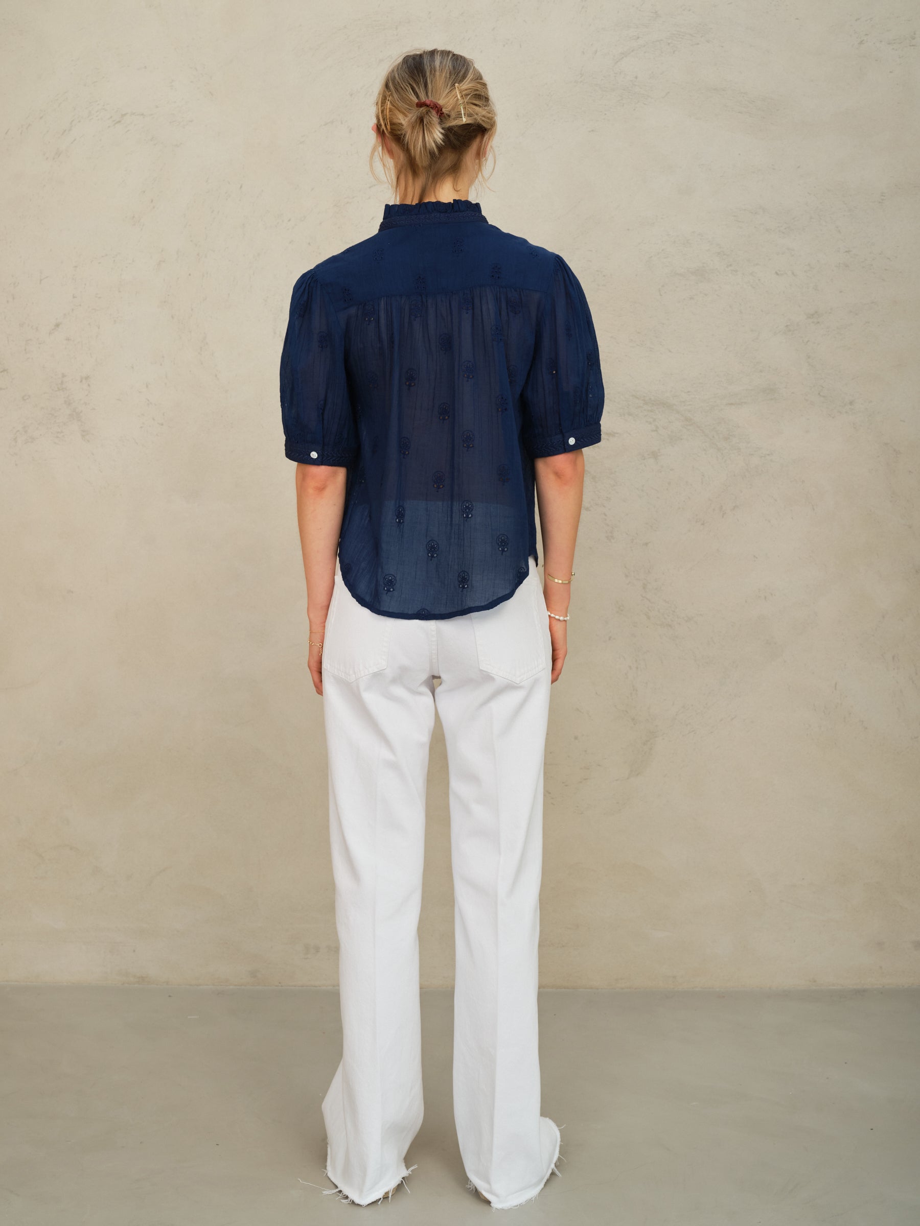 M.A.B.E Frani Emb Top - Indigo