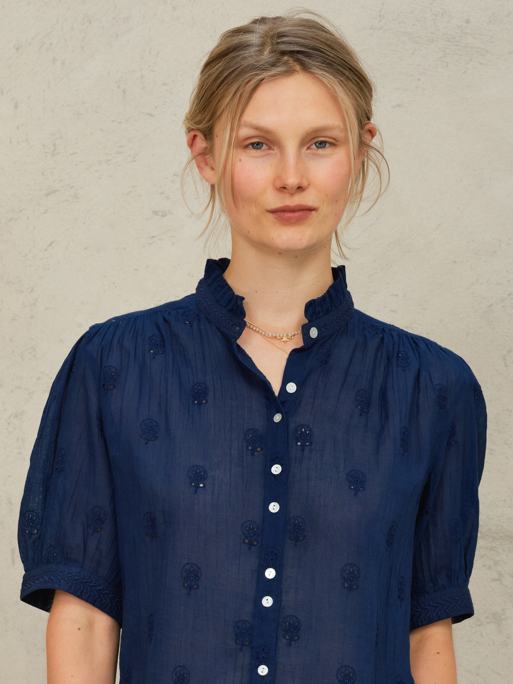 M.A.B.E Frani Emb Top - Indigo