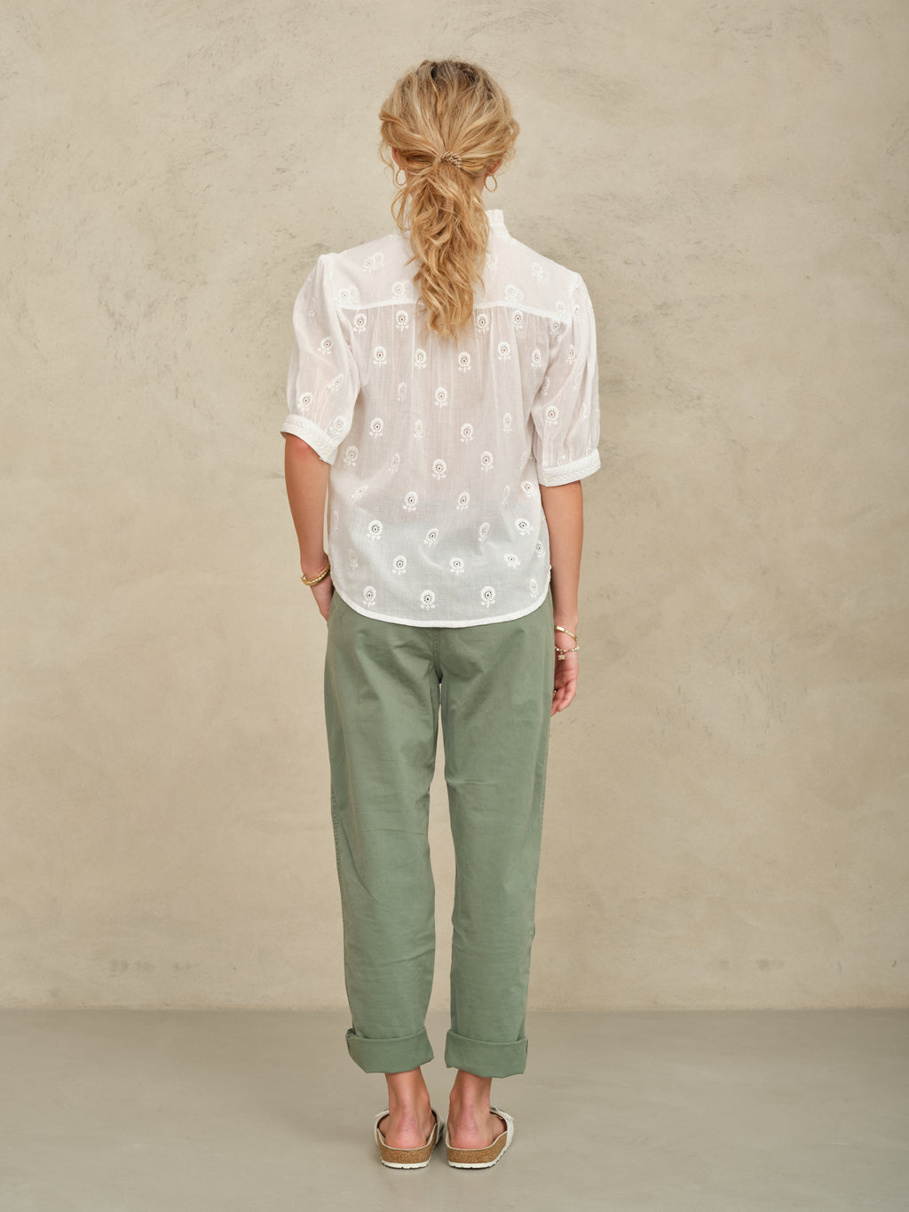 M.A.B.E Frani Emb Top - White