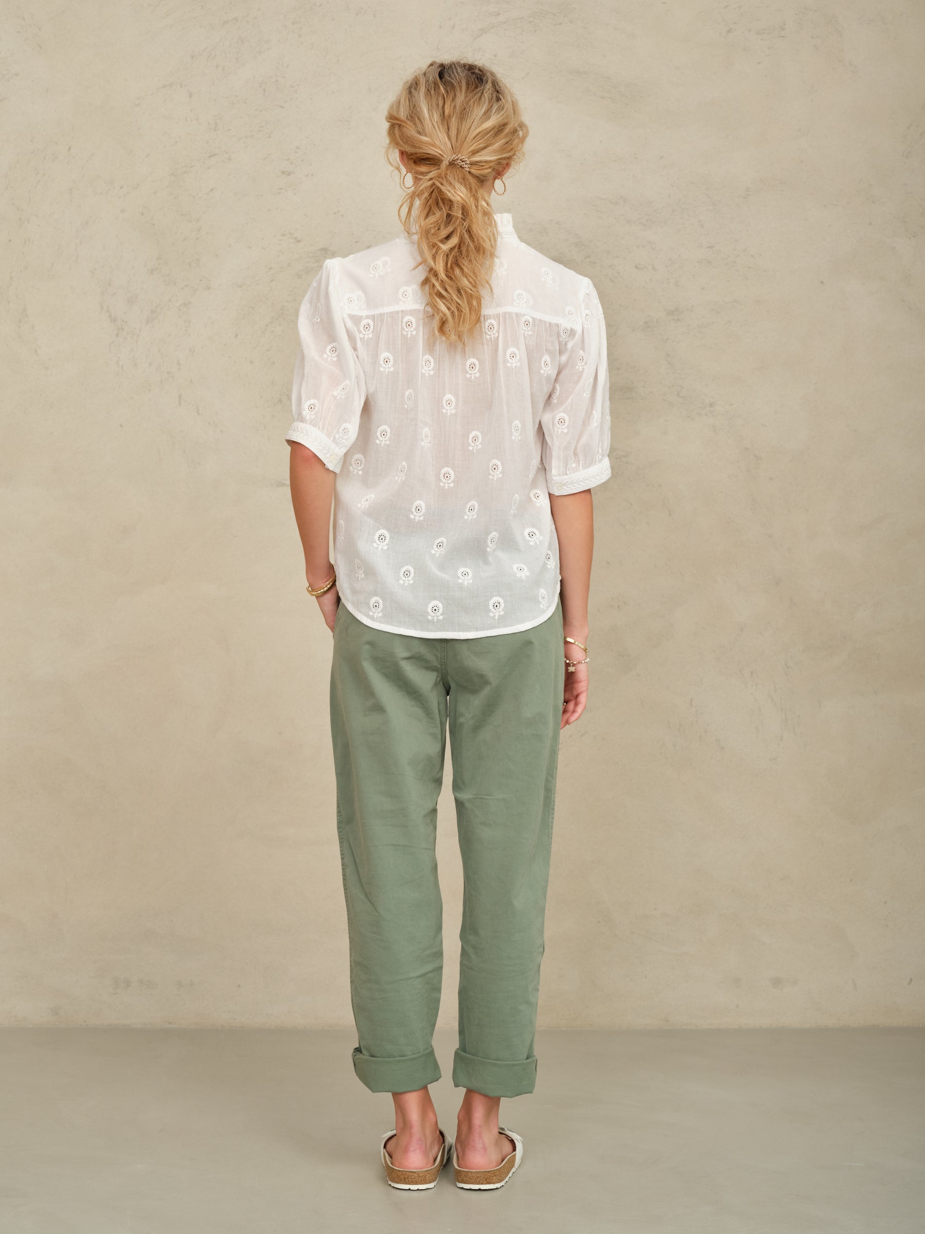 M.A.B.E Frani Emb Top - White