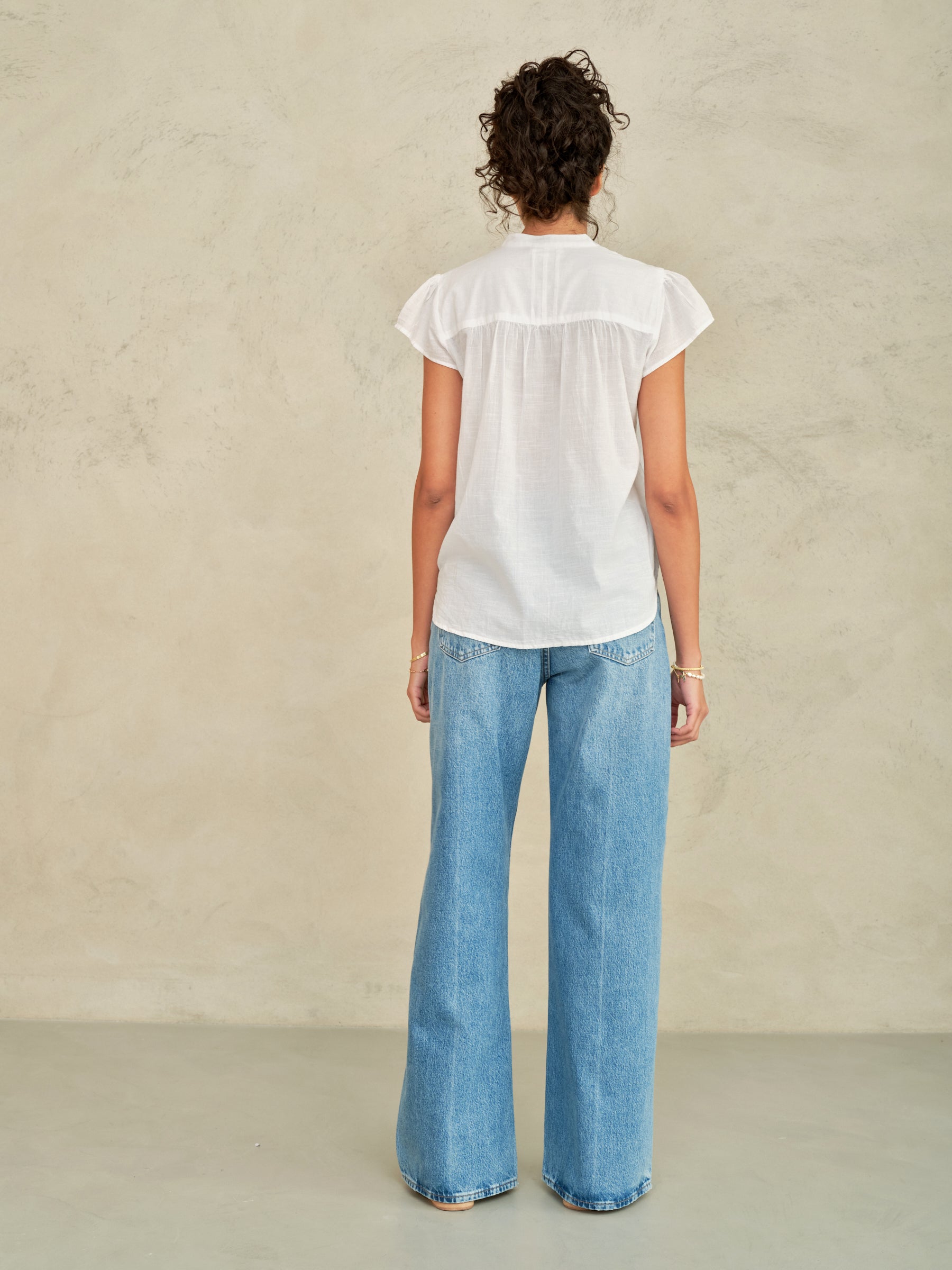 M.A.B.E Freya Short Sleeve Top - White