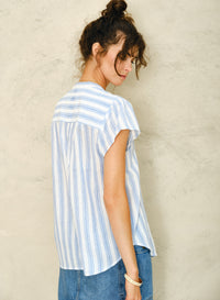 M.A.B.E Freya Blouse - Blue Stripe