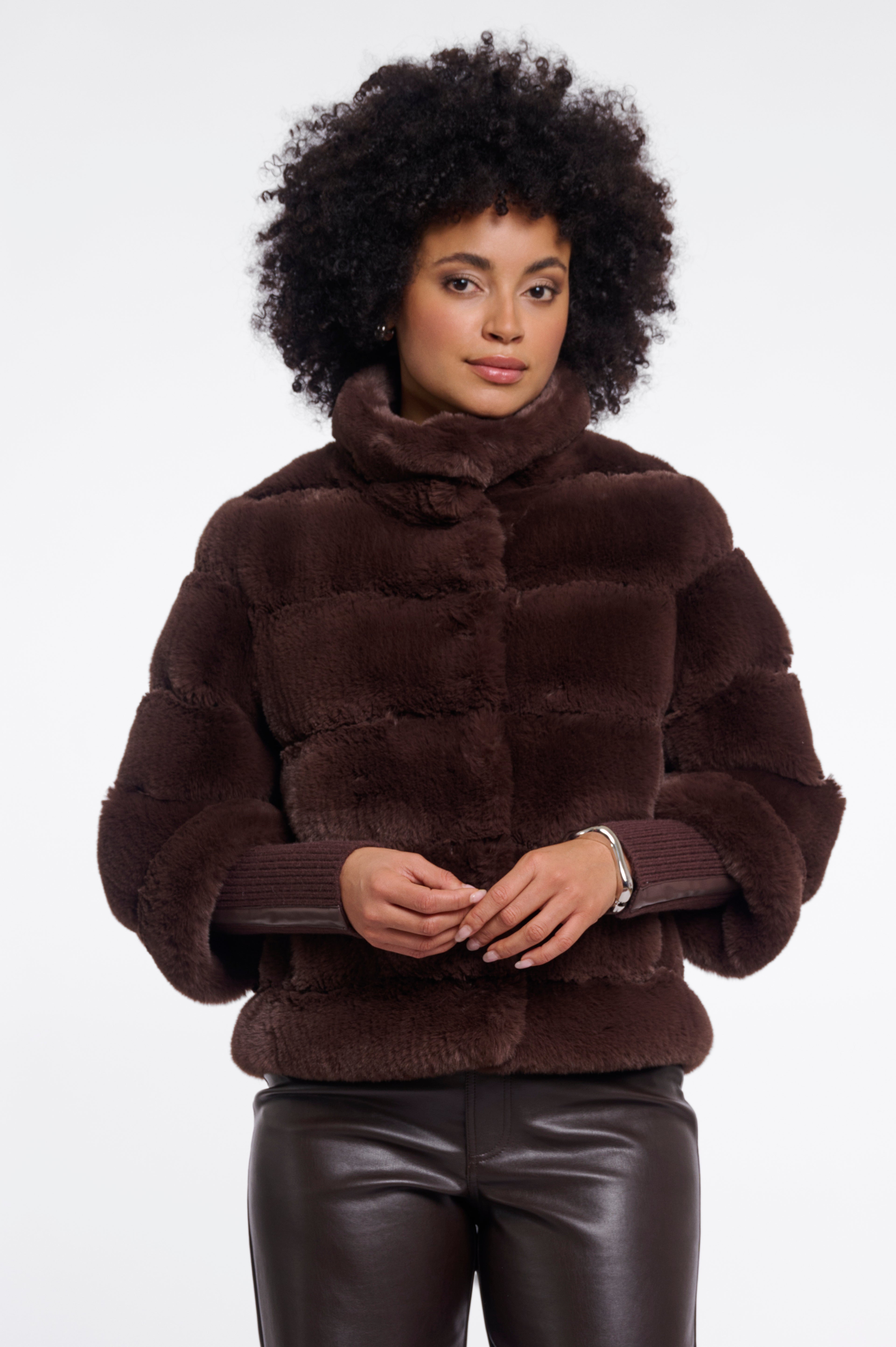 Rino & Pelle Feline Fur Jacket - Coffee