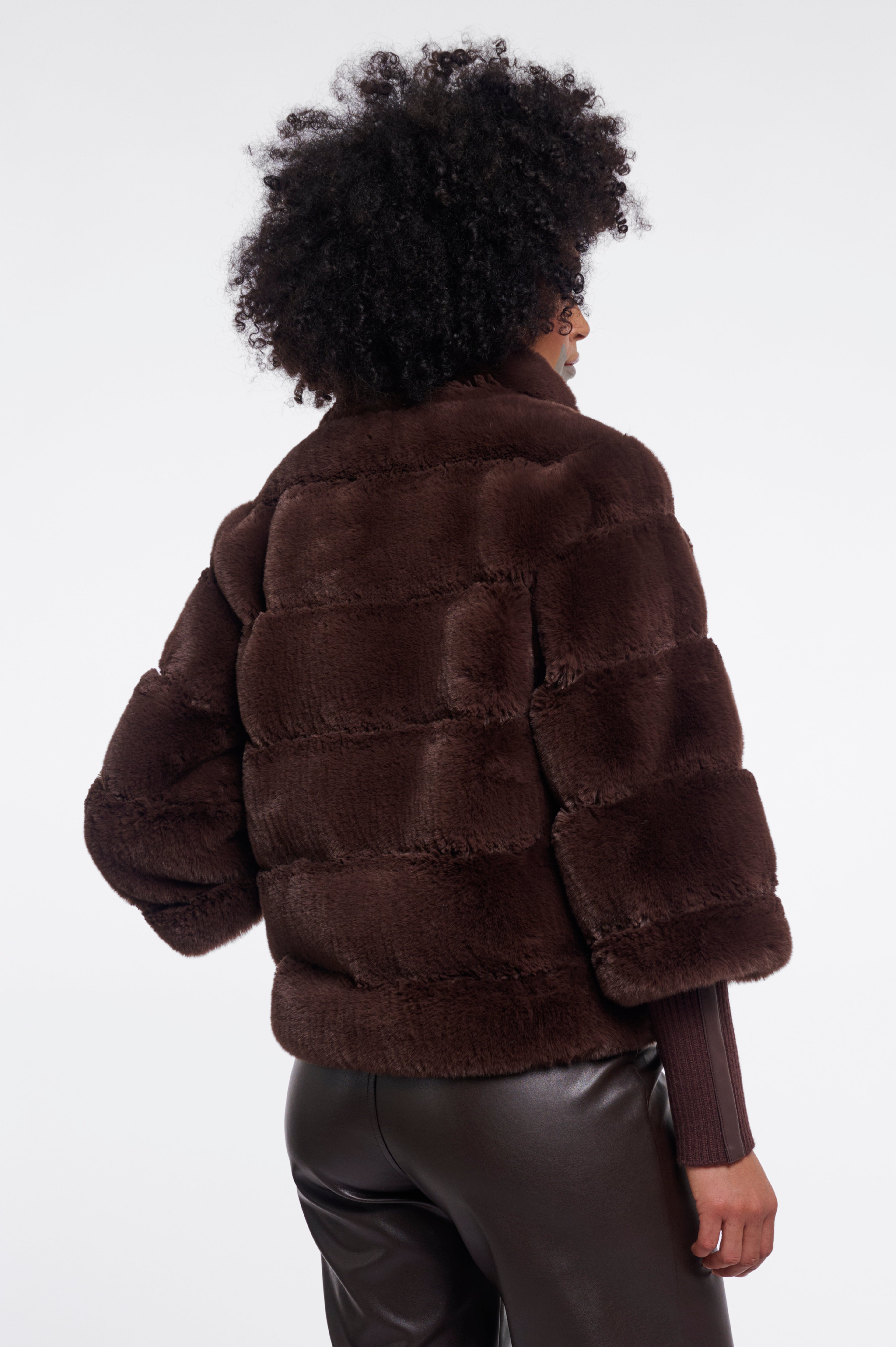 Rino & Pelle Feline Fur Jacket - Coffee