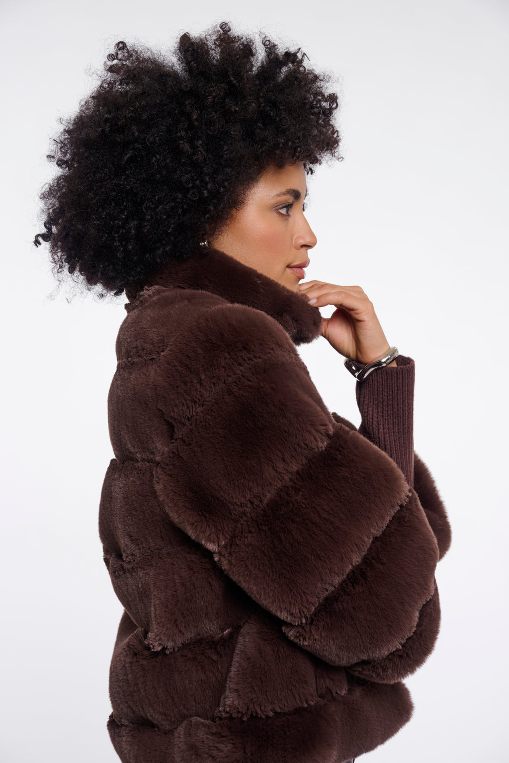 Rino & Pelle Feline Fur Jacket - Coffee