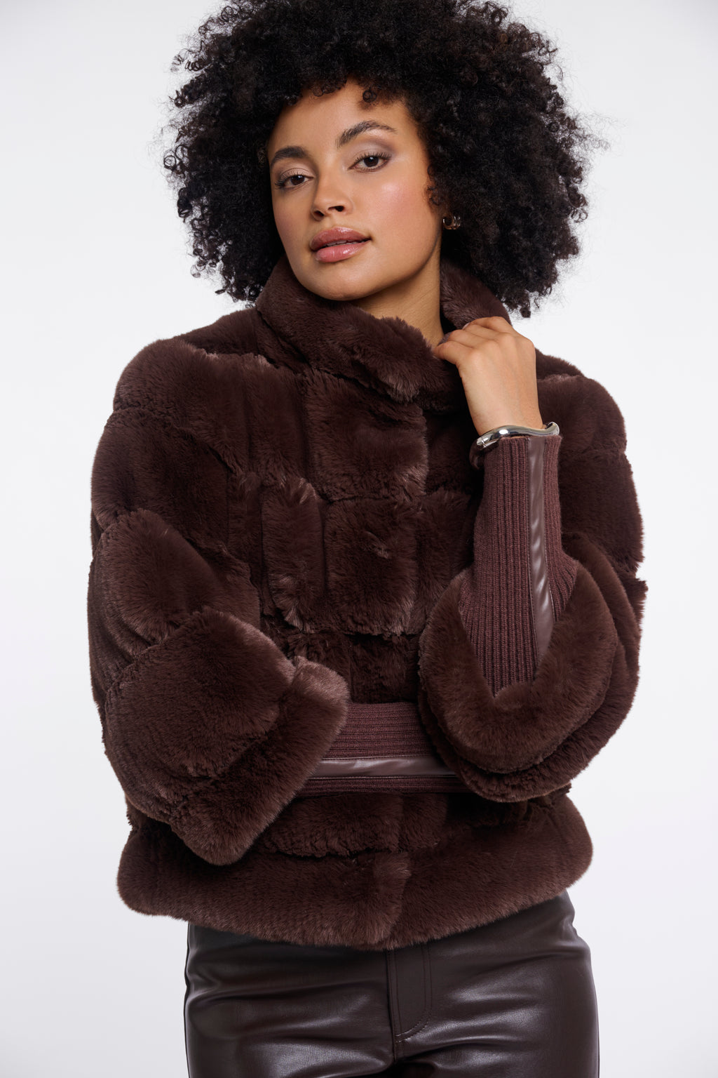 Rino & Pelle Feline Fur Jacket - Coffee