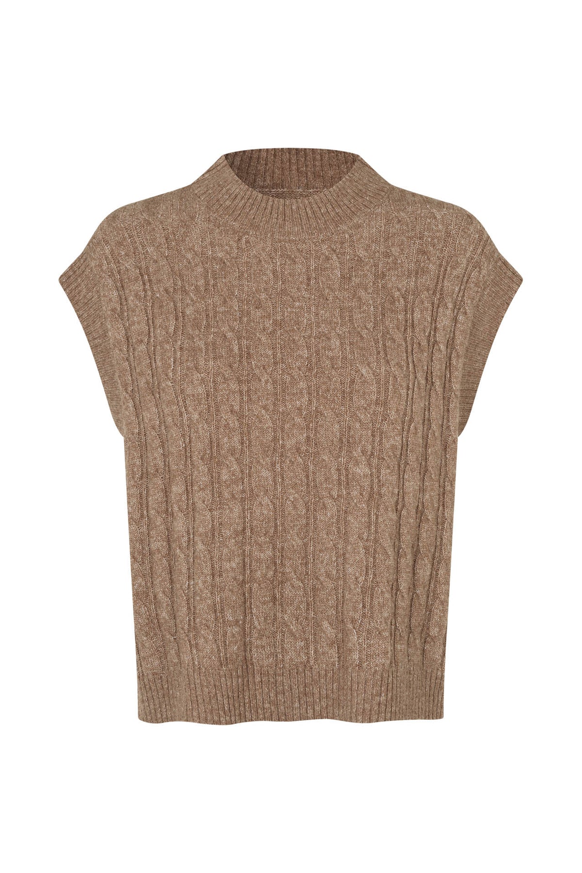 Lollys Laundry Fin Cable Vest - Camel