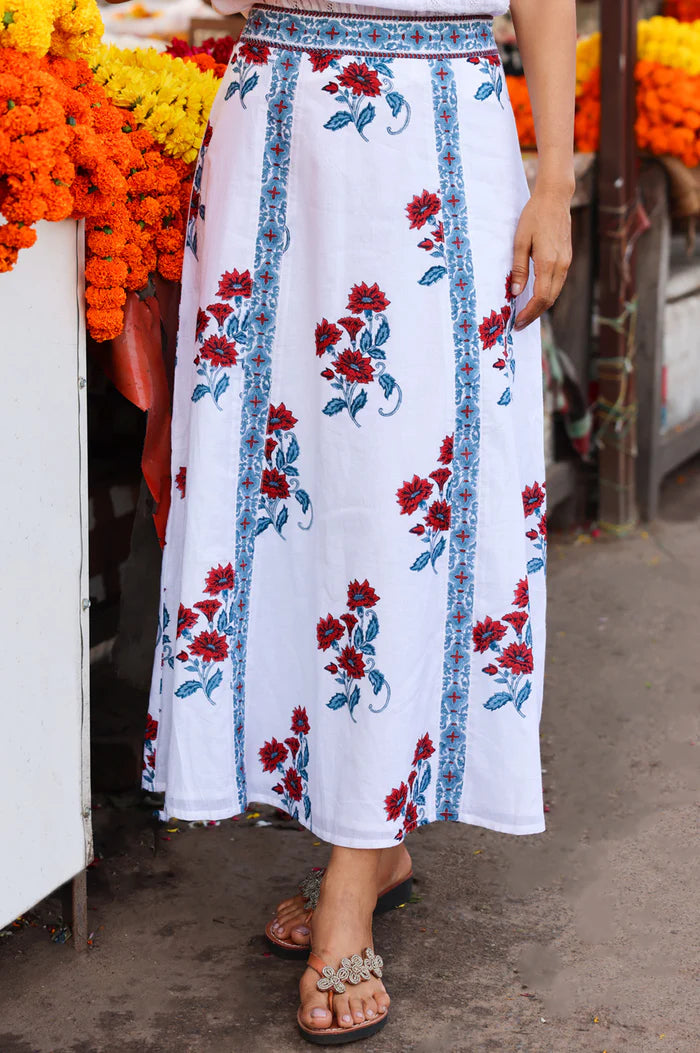 Aspiga Florrie Block Print Skirt - Floral