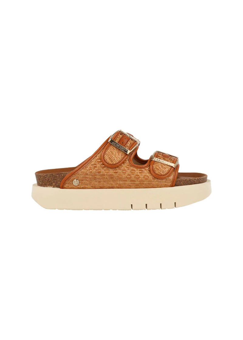 Genuins Raffia Sandals - Camel