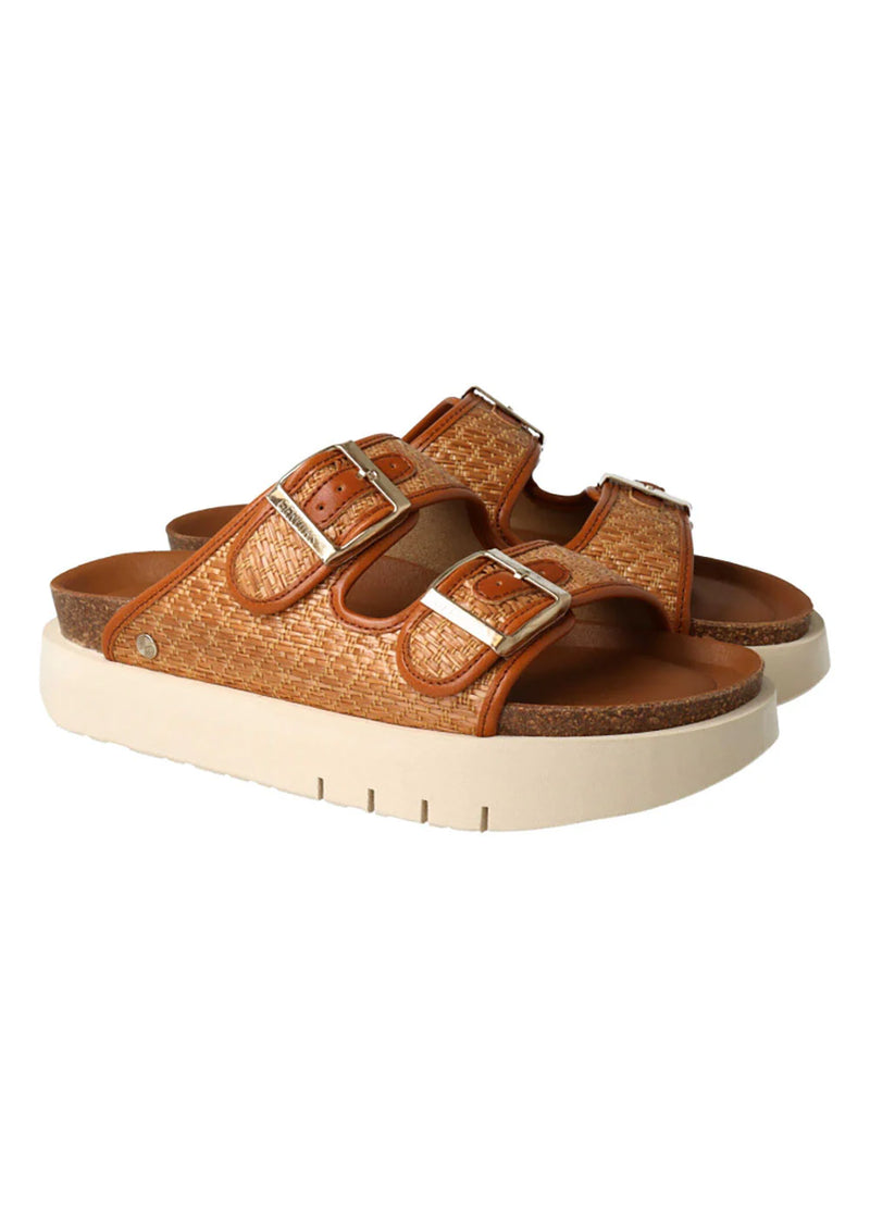 Genuins Raffia Sandals - Camel