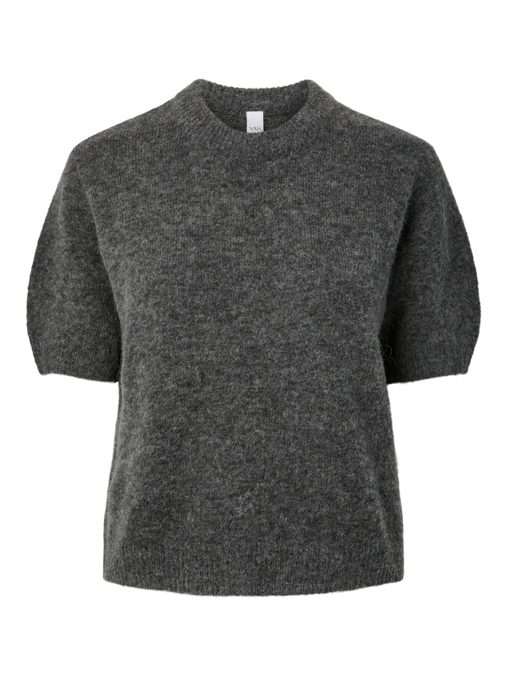 YAS Johi Short Sleeve Knit - Dark Grey