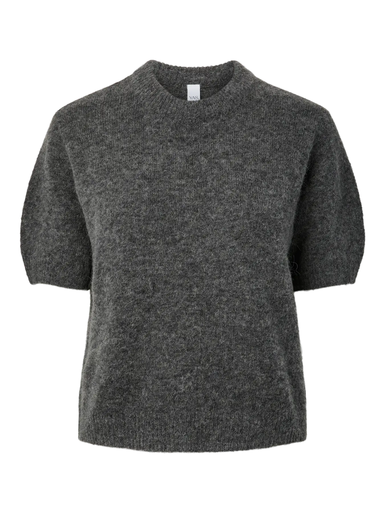 YAS Johi Short Sleeve Knit - Dark Grey