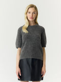 YAS Johi Short Sleeve Knit - Dark Grey
