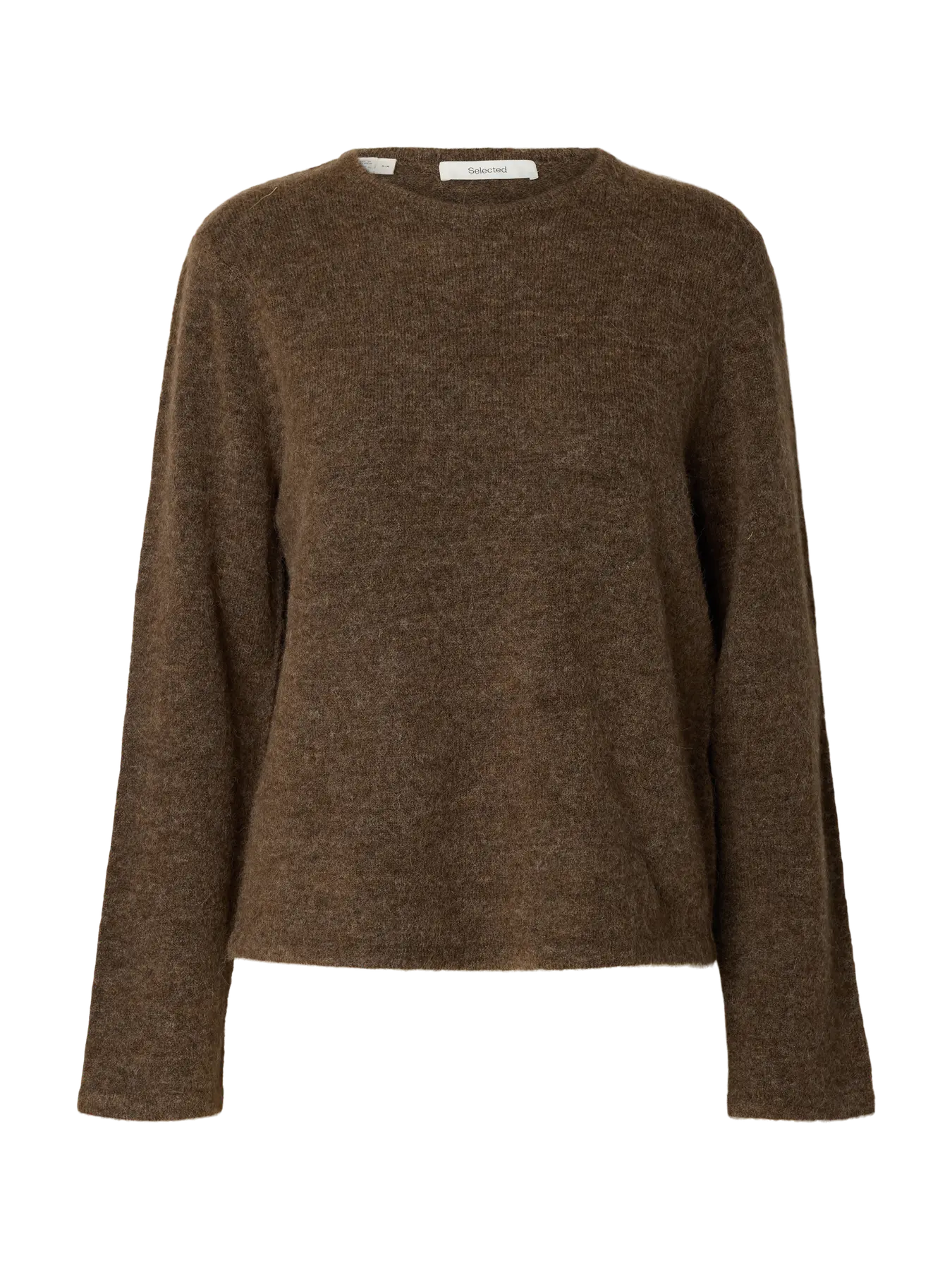Selected Lulu O Neck Jumper - Brown