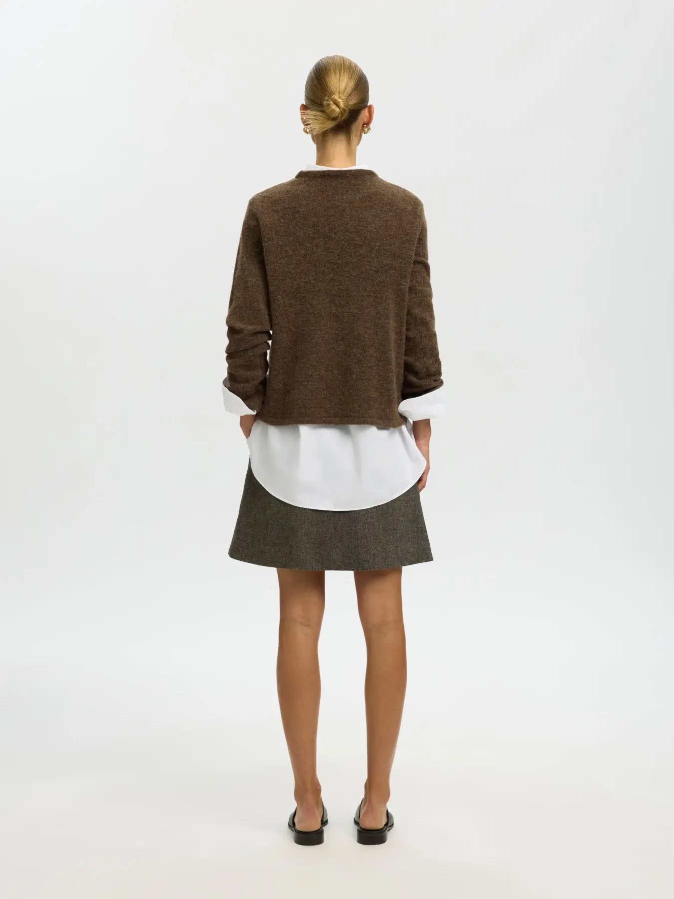 Selected Lulu O Neck Jumper - Brown