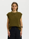 Selected Lulu Knit Vest - Fir Green