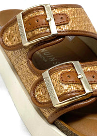 Genuins Raffia Sandals - Camel