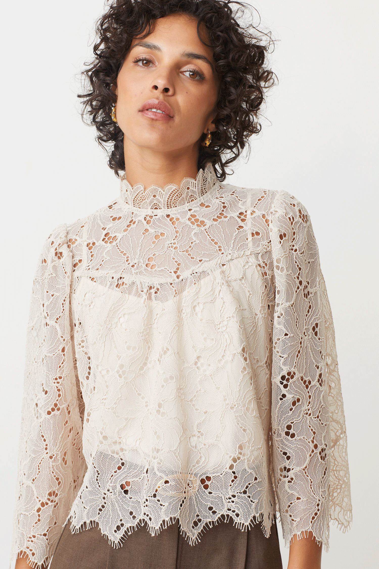 Suncoo Lucia Lace Blouse - Creme