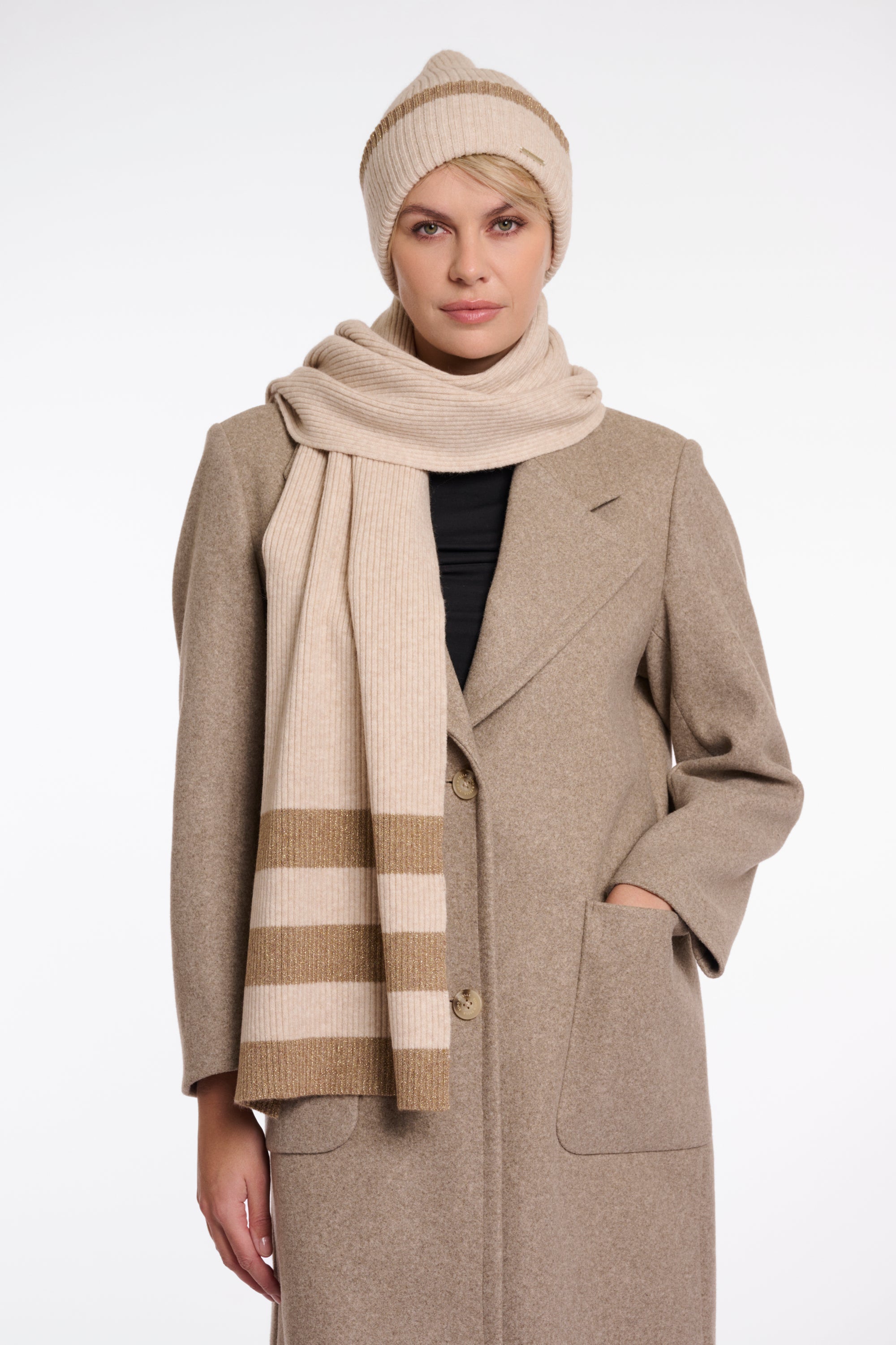 Rino & Pelle Hetty Striped Scarf - Birch
