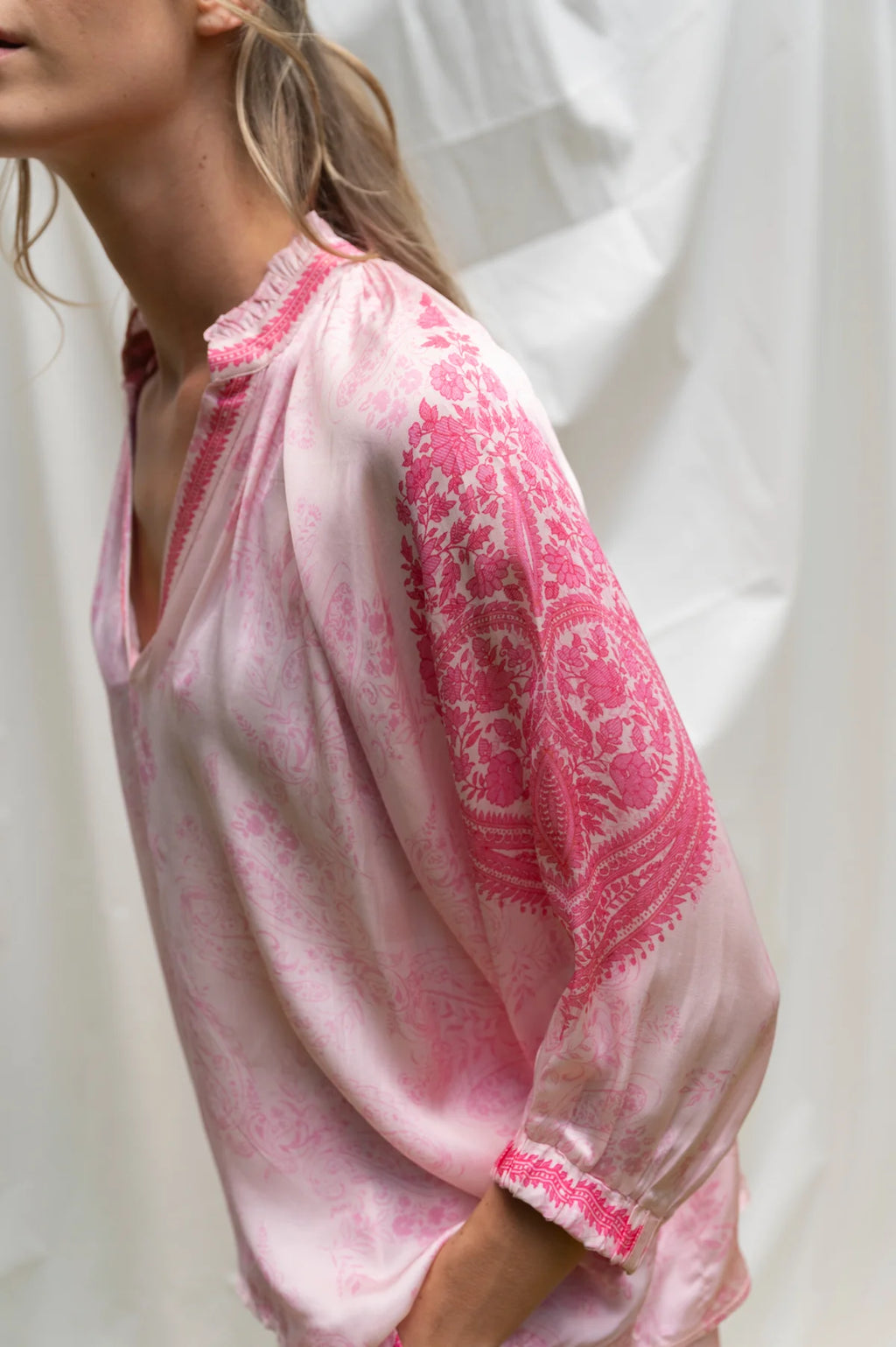 BRDR Hycinth Blouse - Pink Paisley