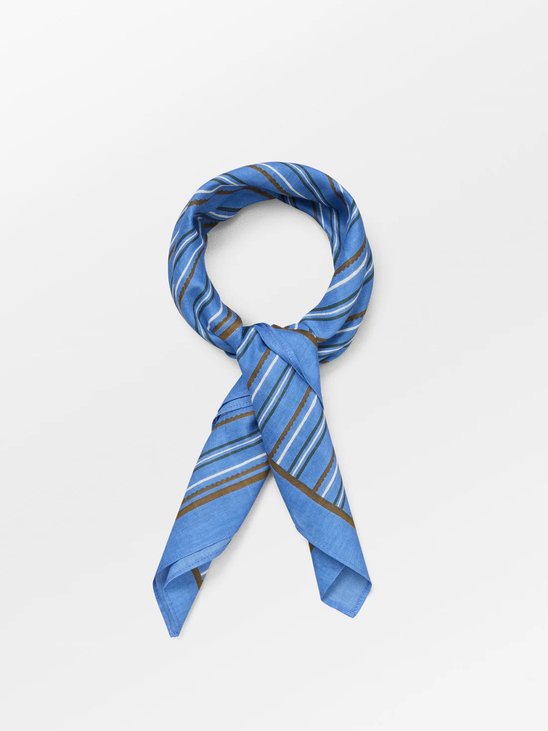 Becksondergaard Scallopia Striped Cotta Scarf - Azure Blue