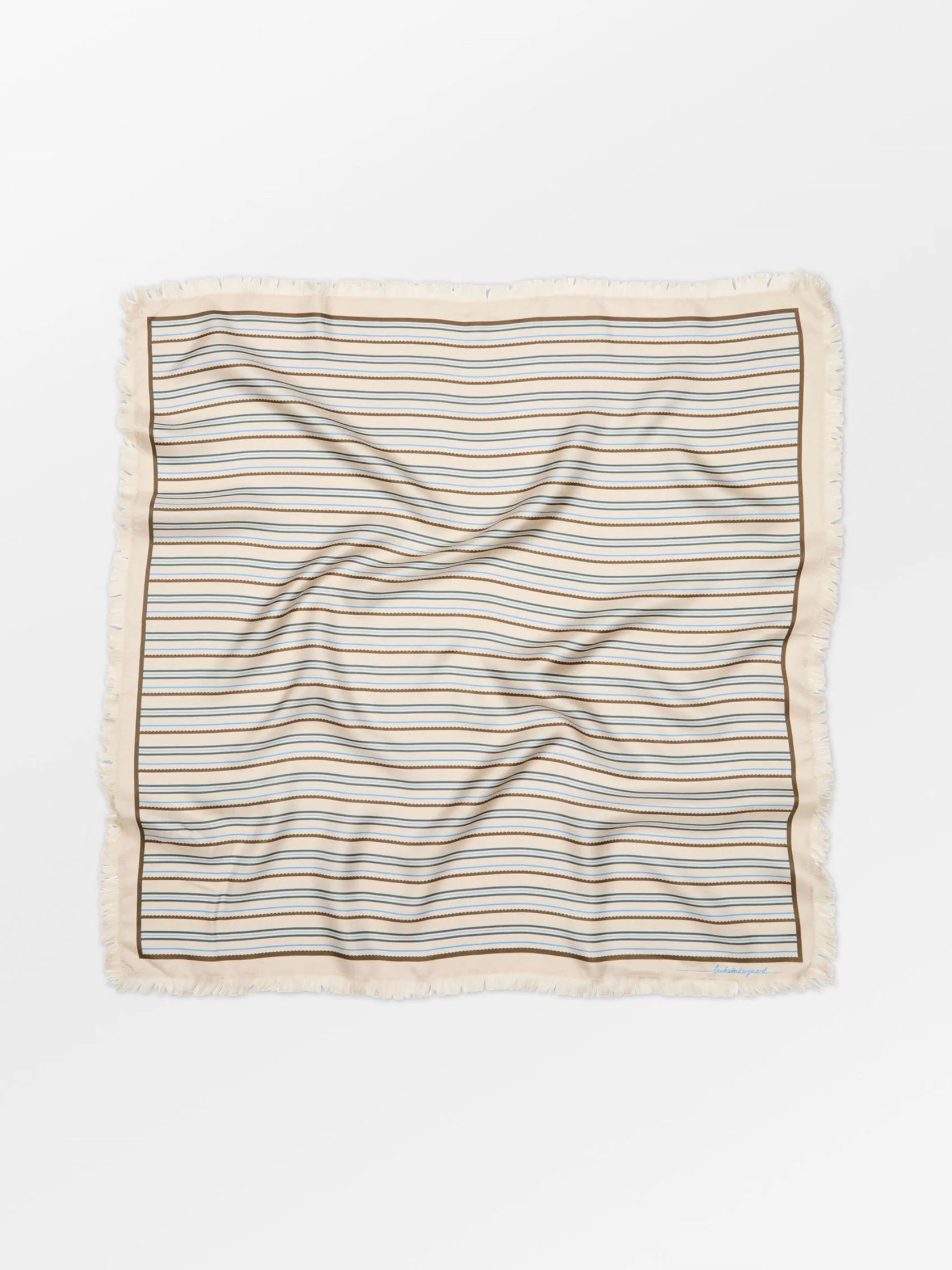 Becksondergaard Scallopia Striped Sia Scarf - Birch White