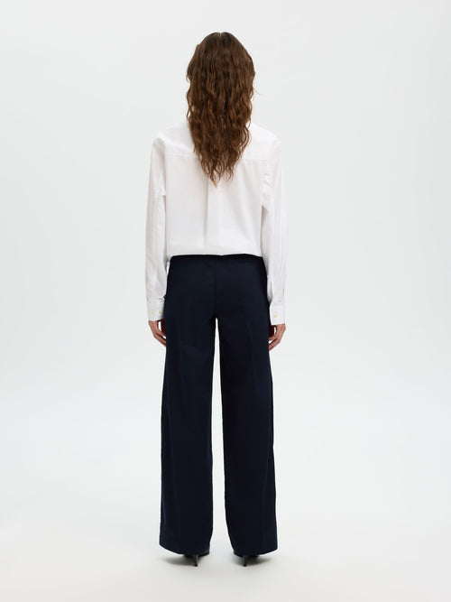 Selected Femme Wide Mille Pant - Dark Sapphire