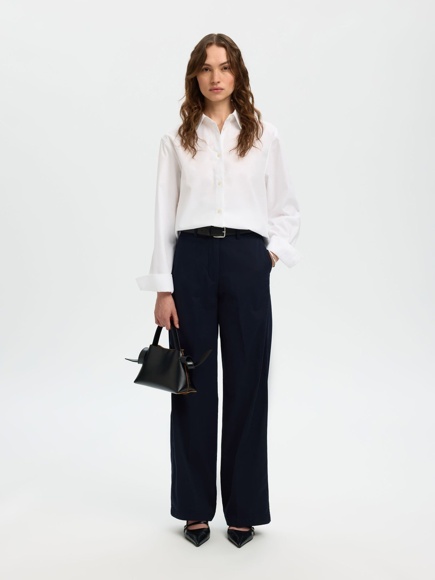 Selected Femme Wide Mille Pant - Dark Sapphire
