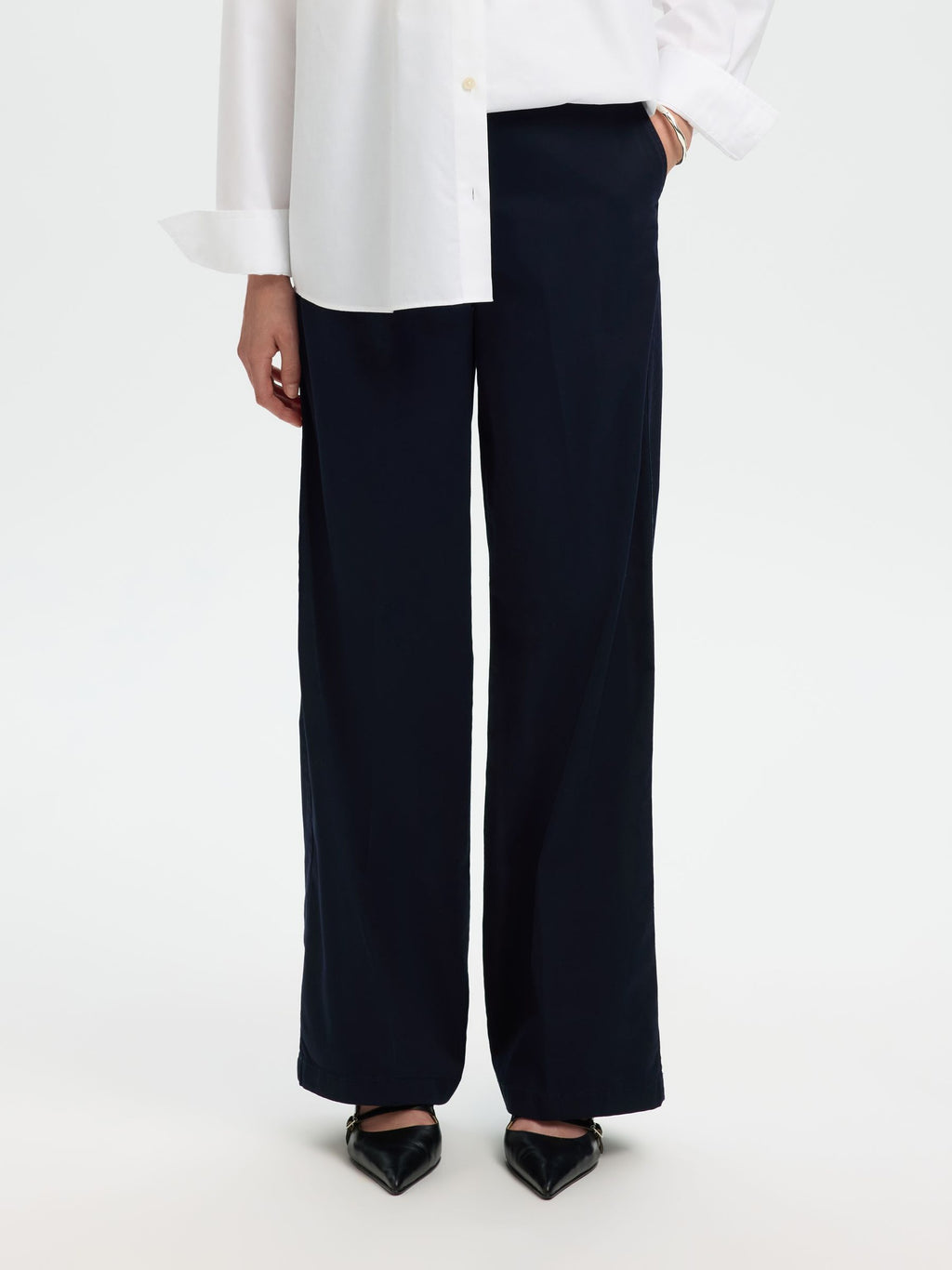 Selected Femme Wide Mille Pant - Dark Sapphire