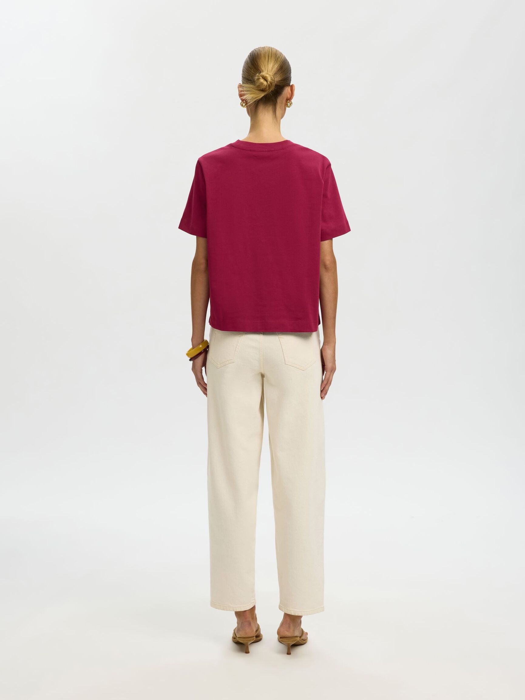 Selected Femme Essential Boxy Tee - Anemone