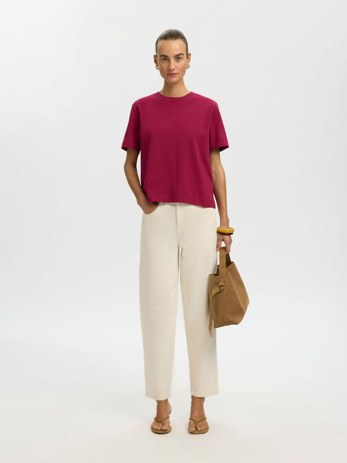 Selected Femme Essential Boxy Tee - Anemone