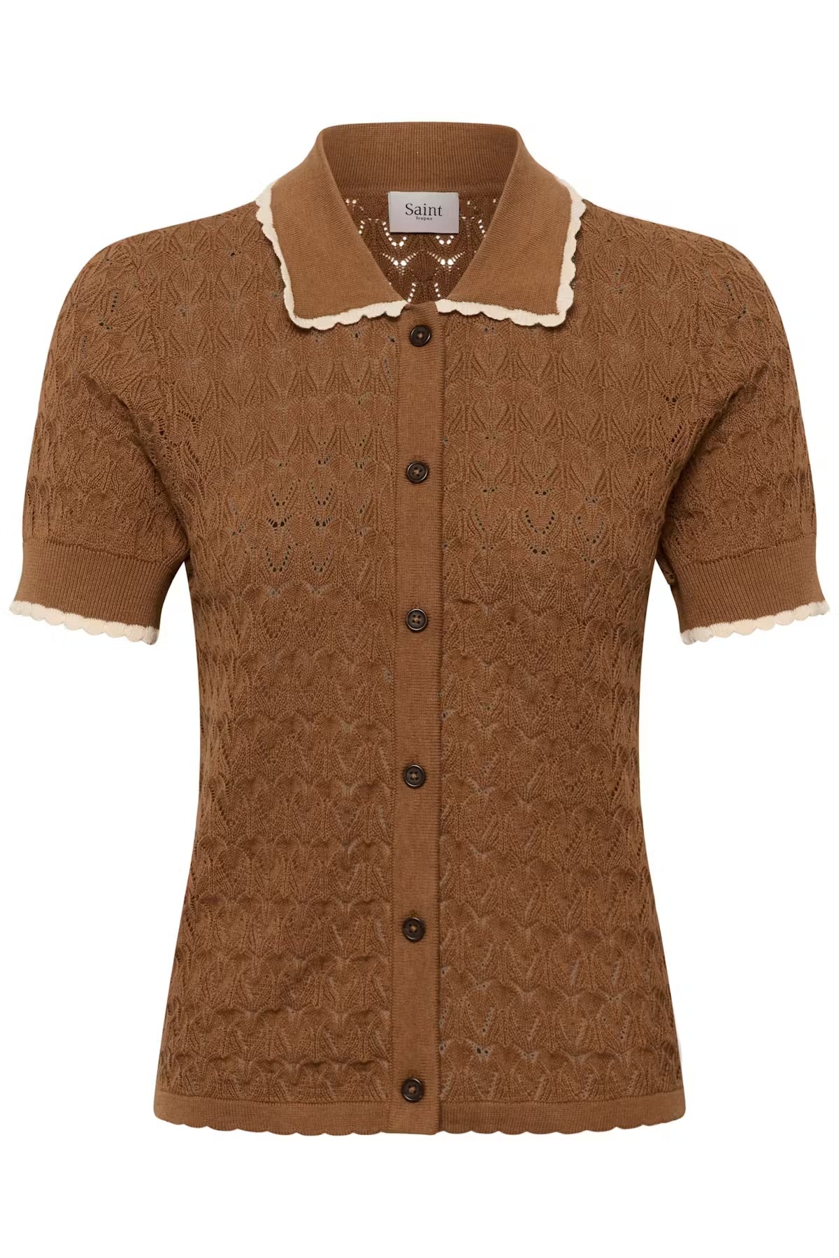 Saint Tropez Ronette Polo Cardigan - Brown