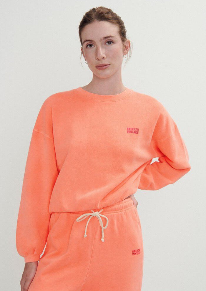 American Vintage Izubird Sweatshirt - Fluorescent Orange