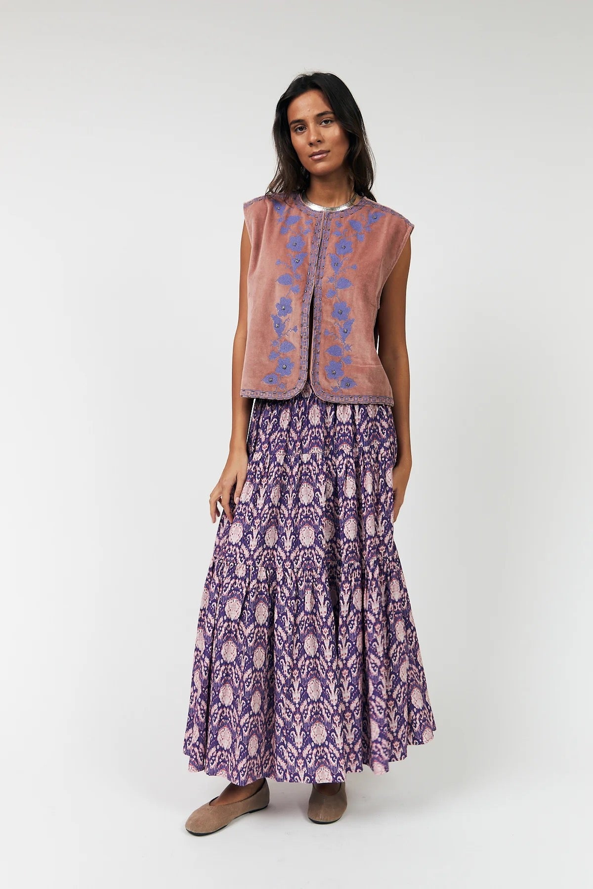 Lollys Laundry Sunset Maxi Skirt - Graphic Print