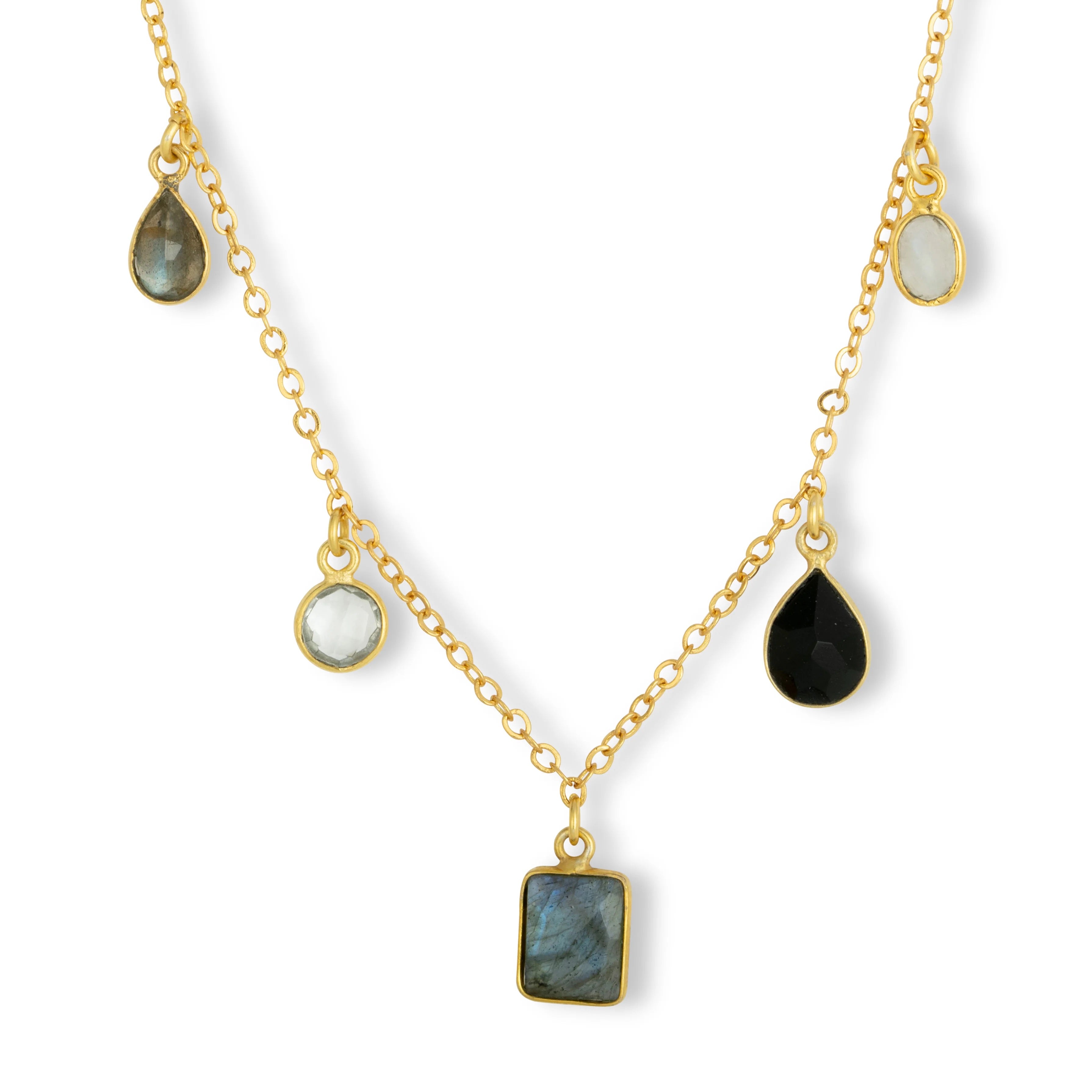 Ashiana Aubrey Black & Grey Charm Necklace