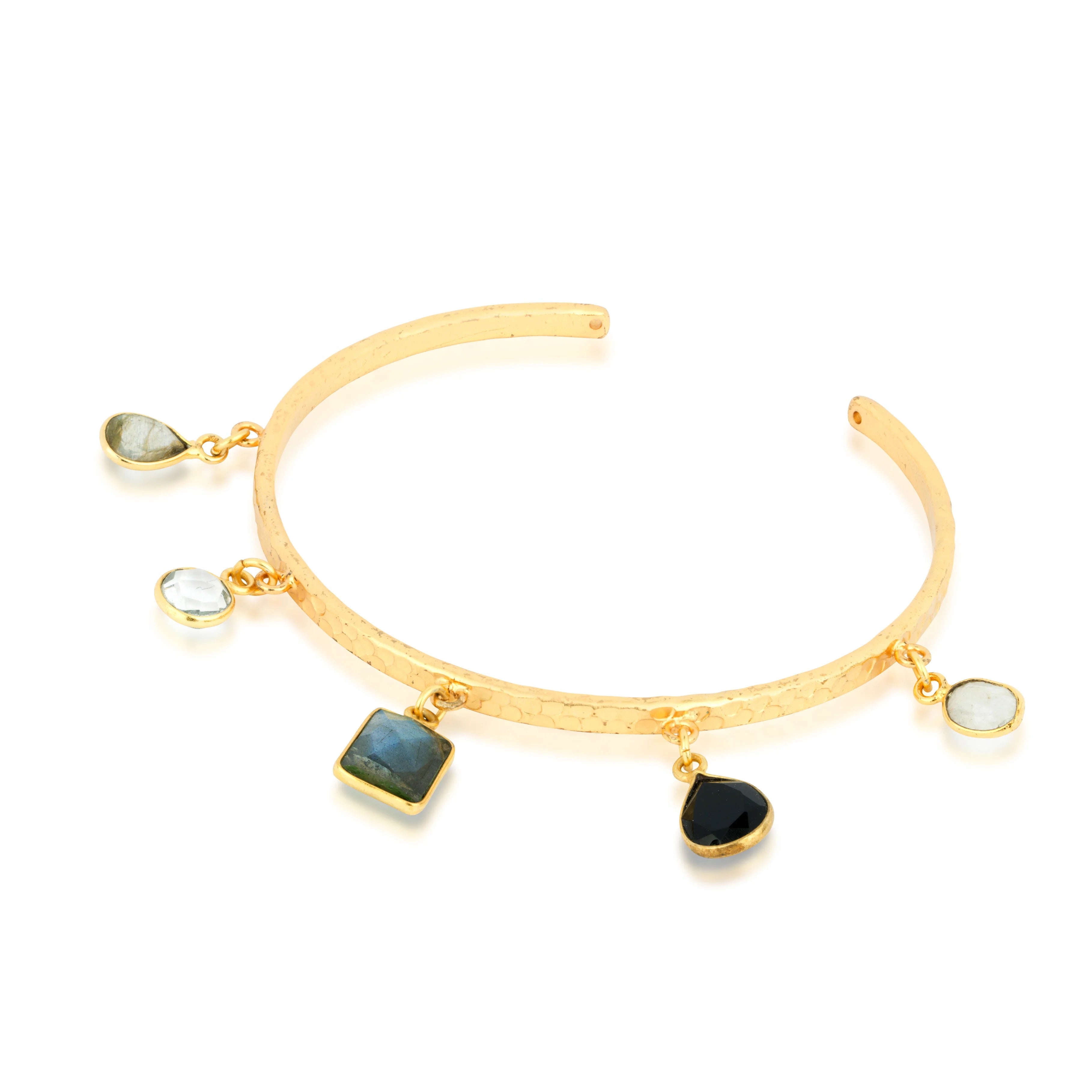 Ashiana Aubrey Charm Black & Grey Bangle